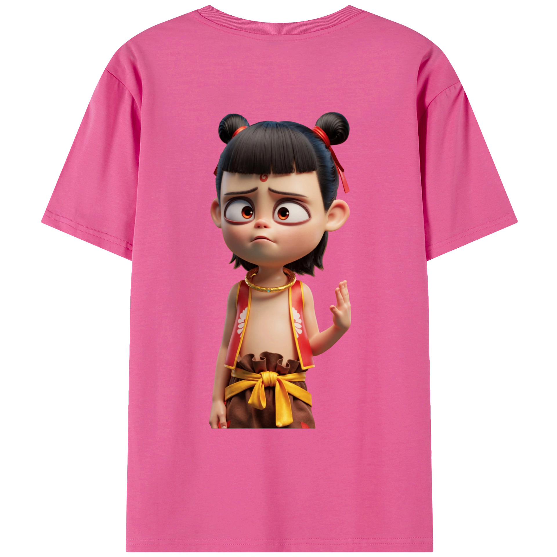 （画像用） Ne Zha 2 ナタ 魔童の大暴れ レディース半袖Tシャツ(バックプリント)