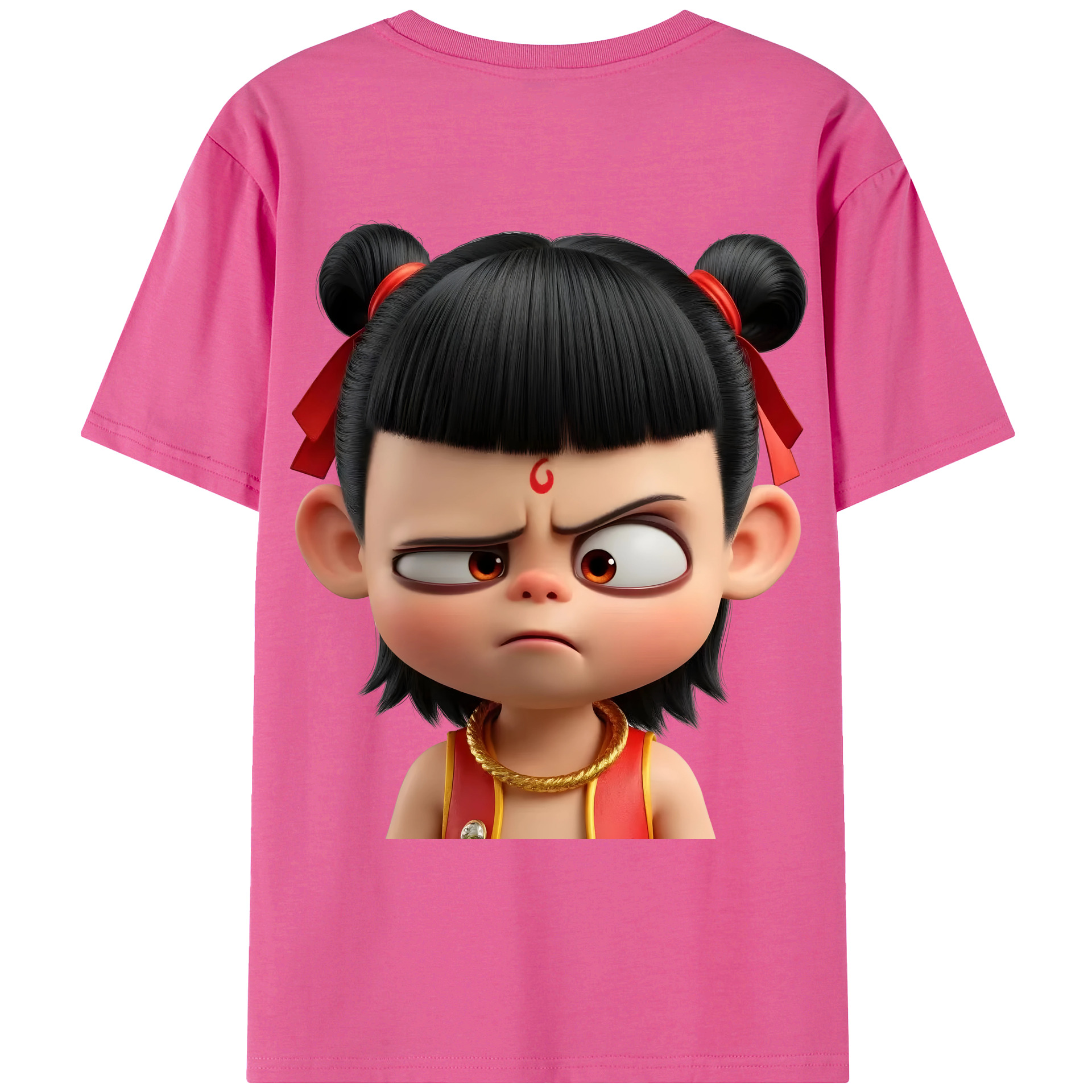（画像用） Ne Zha 2 ナタ 魔童の大暴れ レディース半袖Tシャツ(バックプリント)