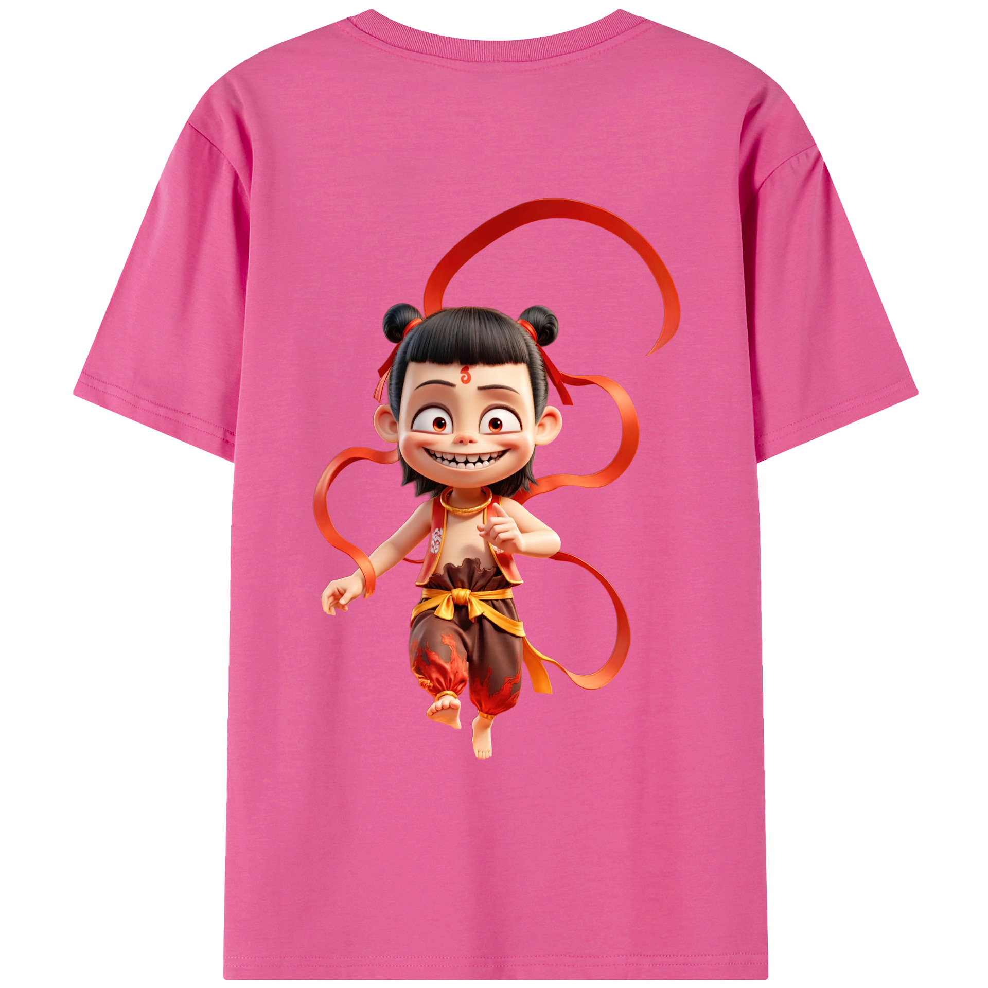 （画像用） Ne Zha 2 ナタ 魔童の大暴れ レディース半袖Tシャツ(バックプリント)