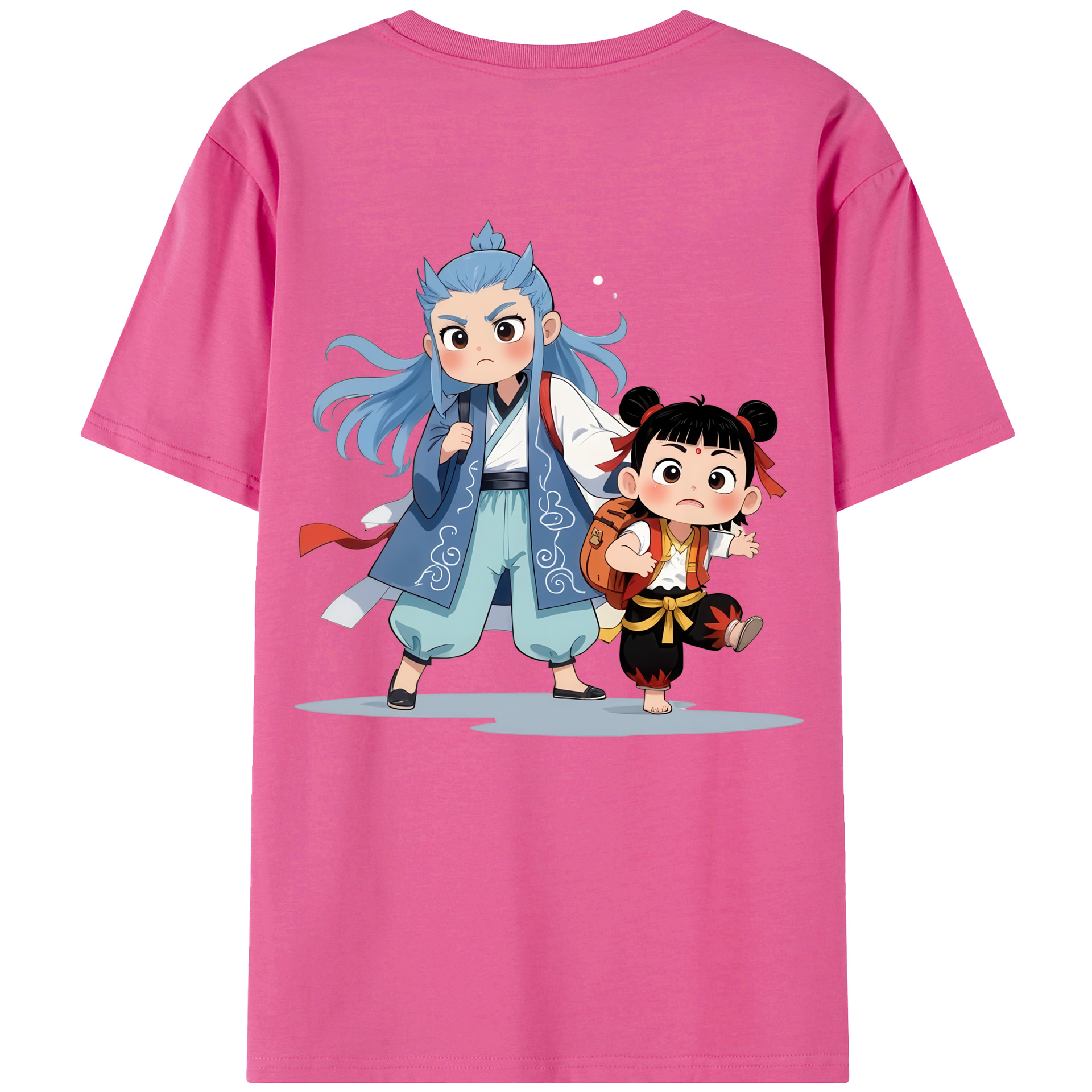 （画像用） Ne Zha 2 ナタ 魔童の大暴れ レディース半袖Tシャツ(バックプリント)