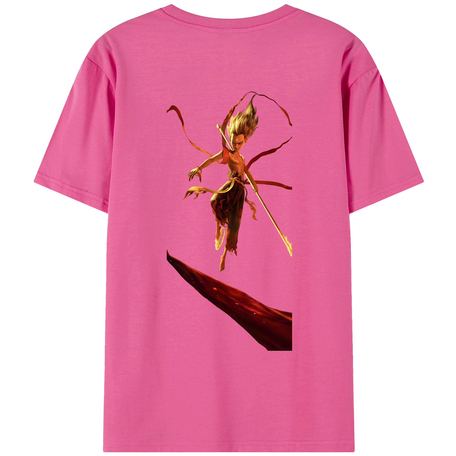 （画像用） Ne Zha 2 ナタ 魔童の大暴れ レディース半袖Tシャツ(バックプリント)