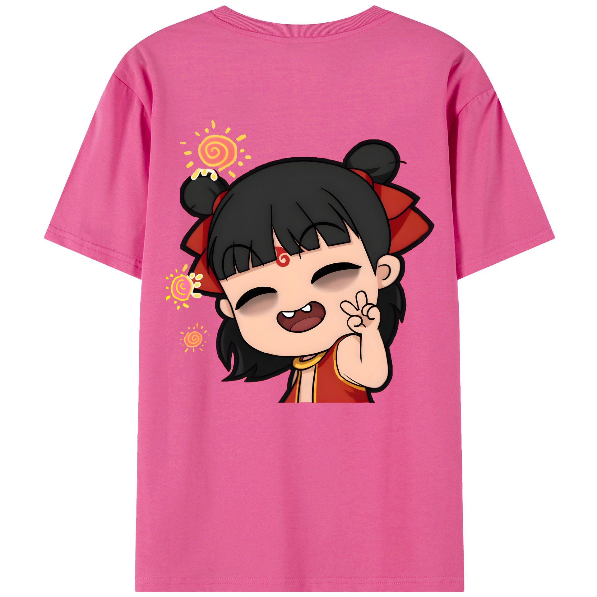（画像用） Ne Zha 2 ナタ 魔童の大暴れ レディース半袖Tシャツ(バックプリント)