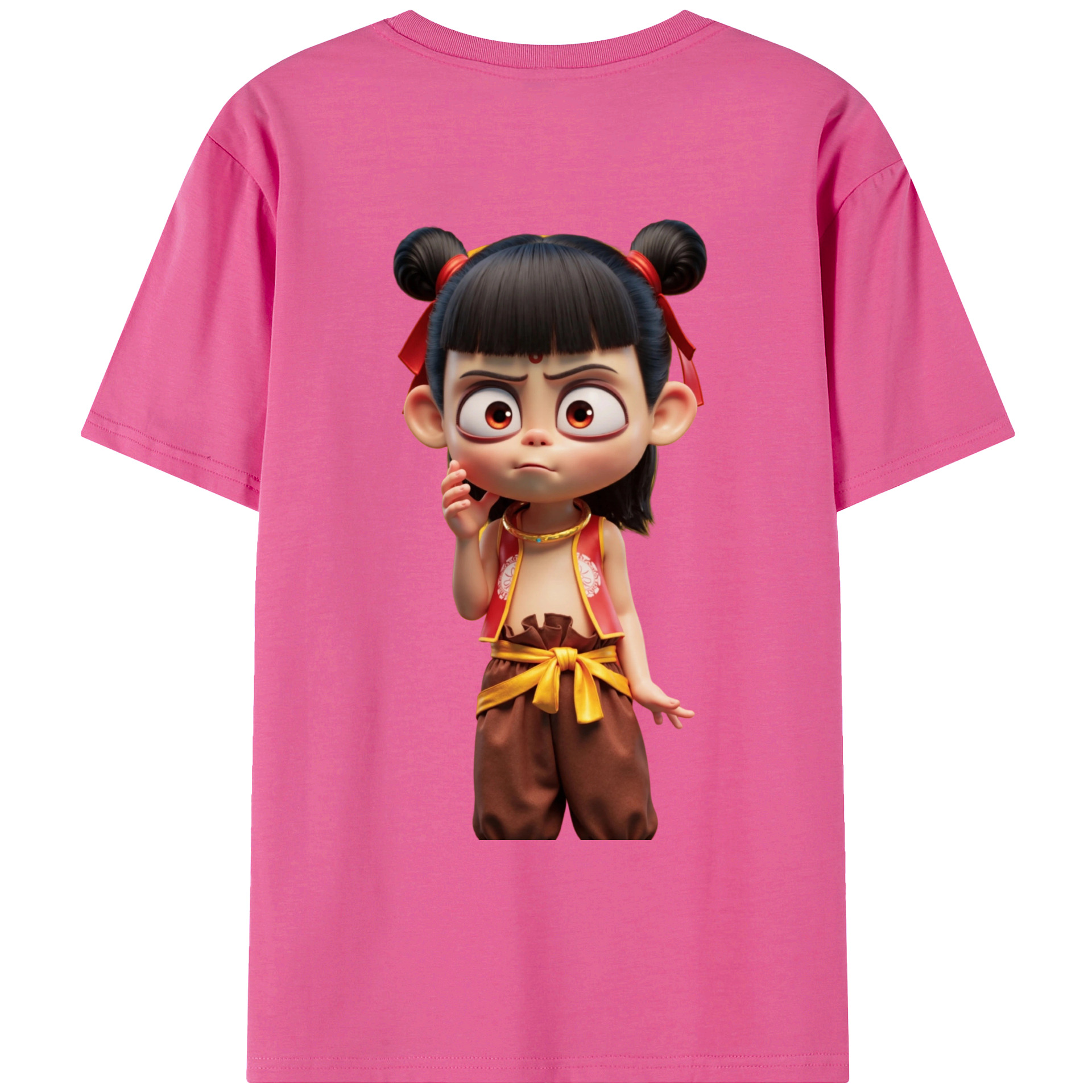 （画像用） Ne Zha 2 ナタ 魔童の大暴れ レディース半袖Tシャツ(バックプリント)