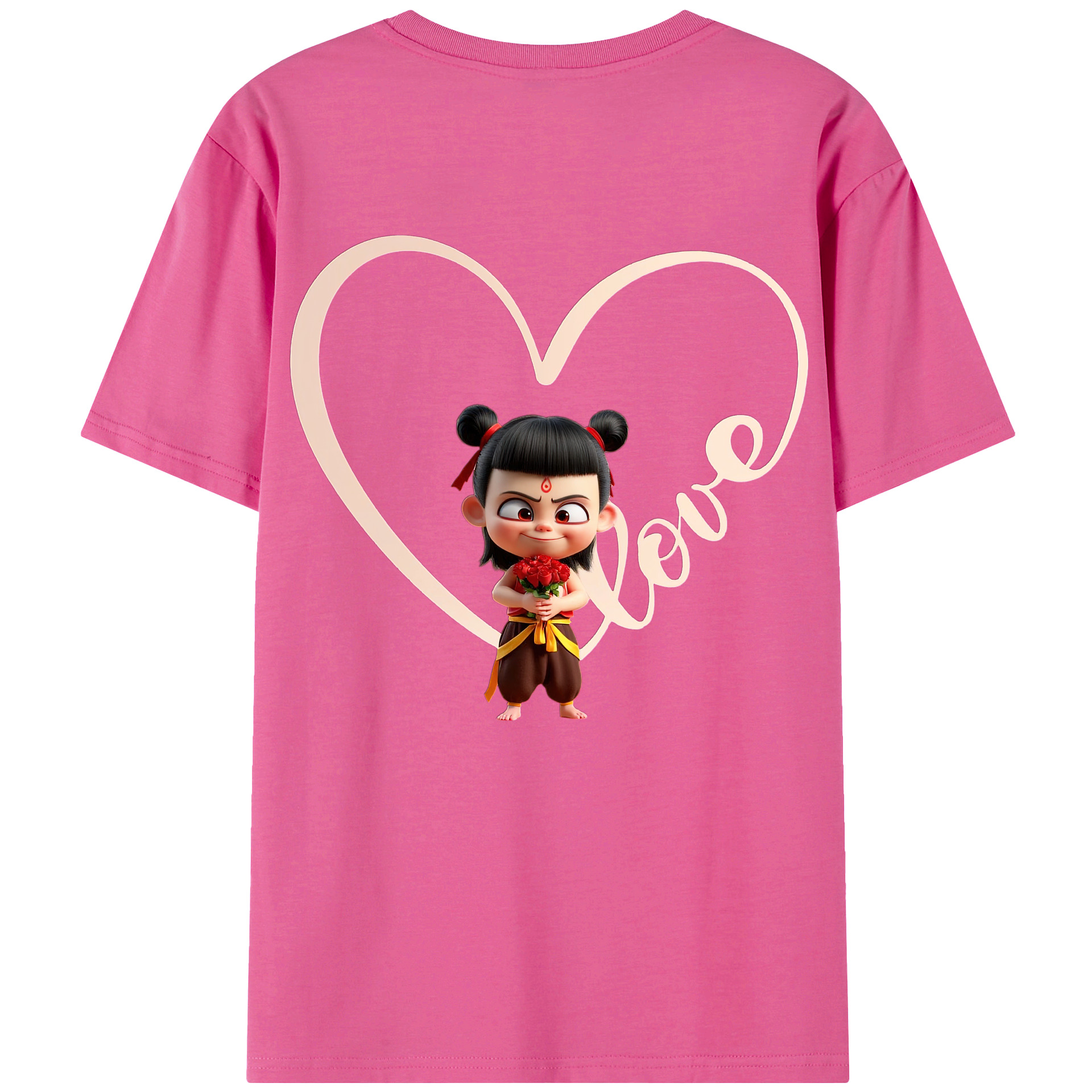（画像用） Ne Zha 2 ナタ 魔童の大暴れ レディース半袖Tシャツ(バックプリント)