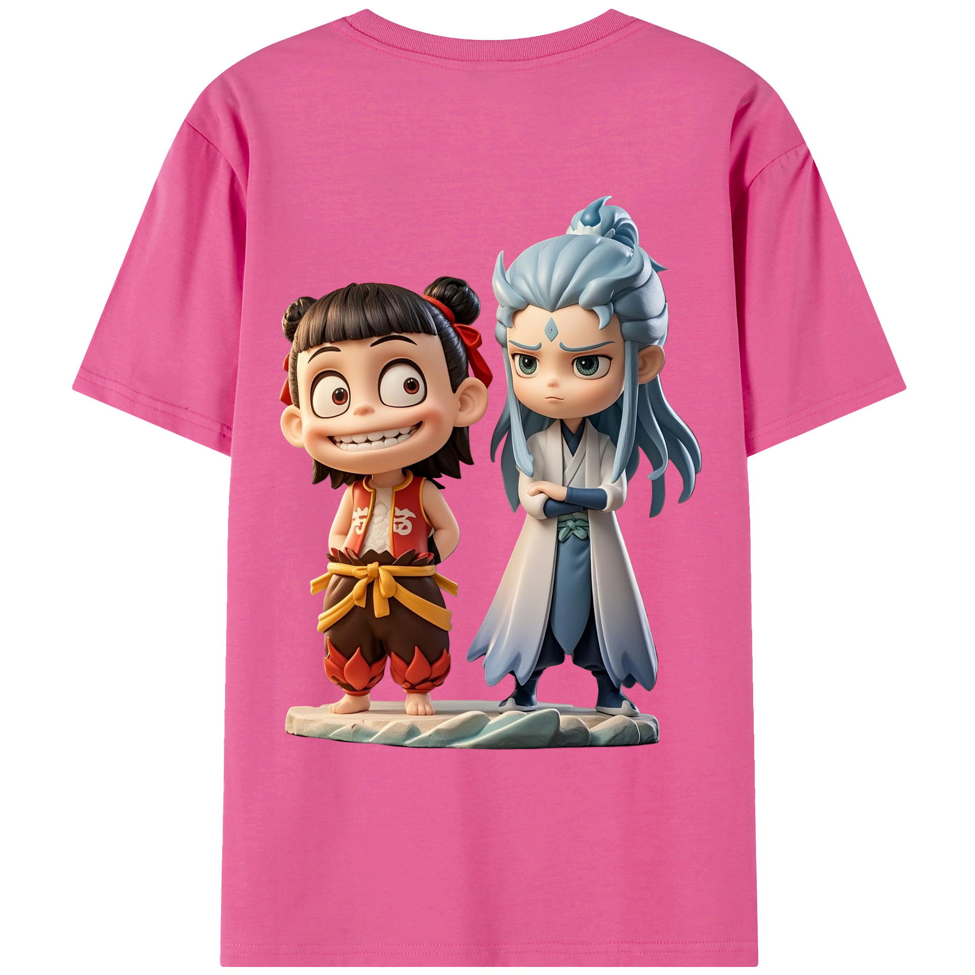 （画像用） Ne Zha 2 ナタ 魔童の大暴れ レディース半袖Tシャツ(バックプリント)