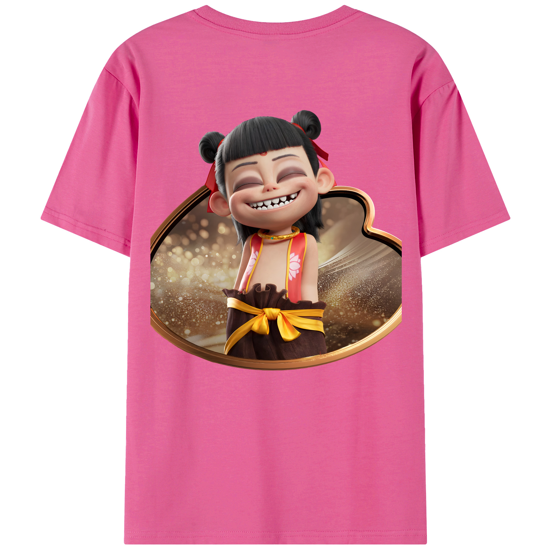 （画像用） Ne Zha 2 ナタ 魔童の大暴れ レディース半袖Tシャツ(バックプリント)