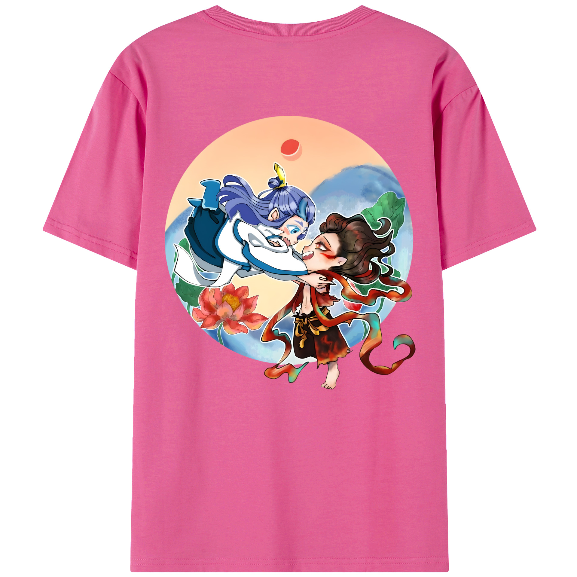 （画像用） Ne Zha 2 ナタ 魔童の大暴れ レディース半袖Tシャツ(バックプリント)