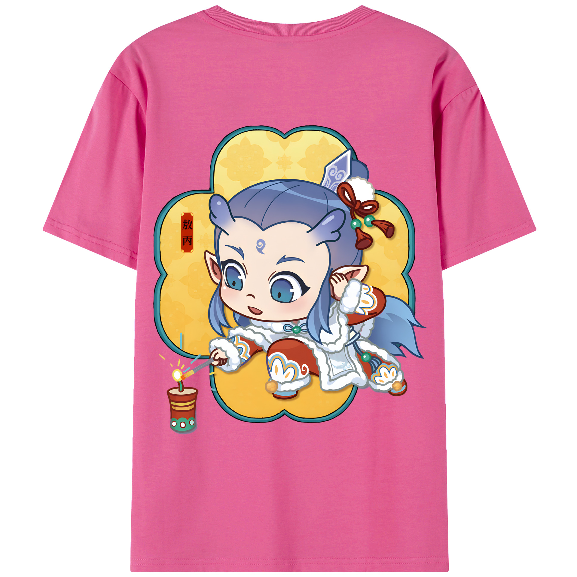 （画像用） Ne Zha 2 ナタ 魔童の大暴れ レディース半袖Tシャツ(バックプリント)