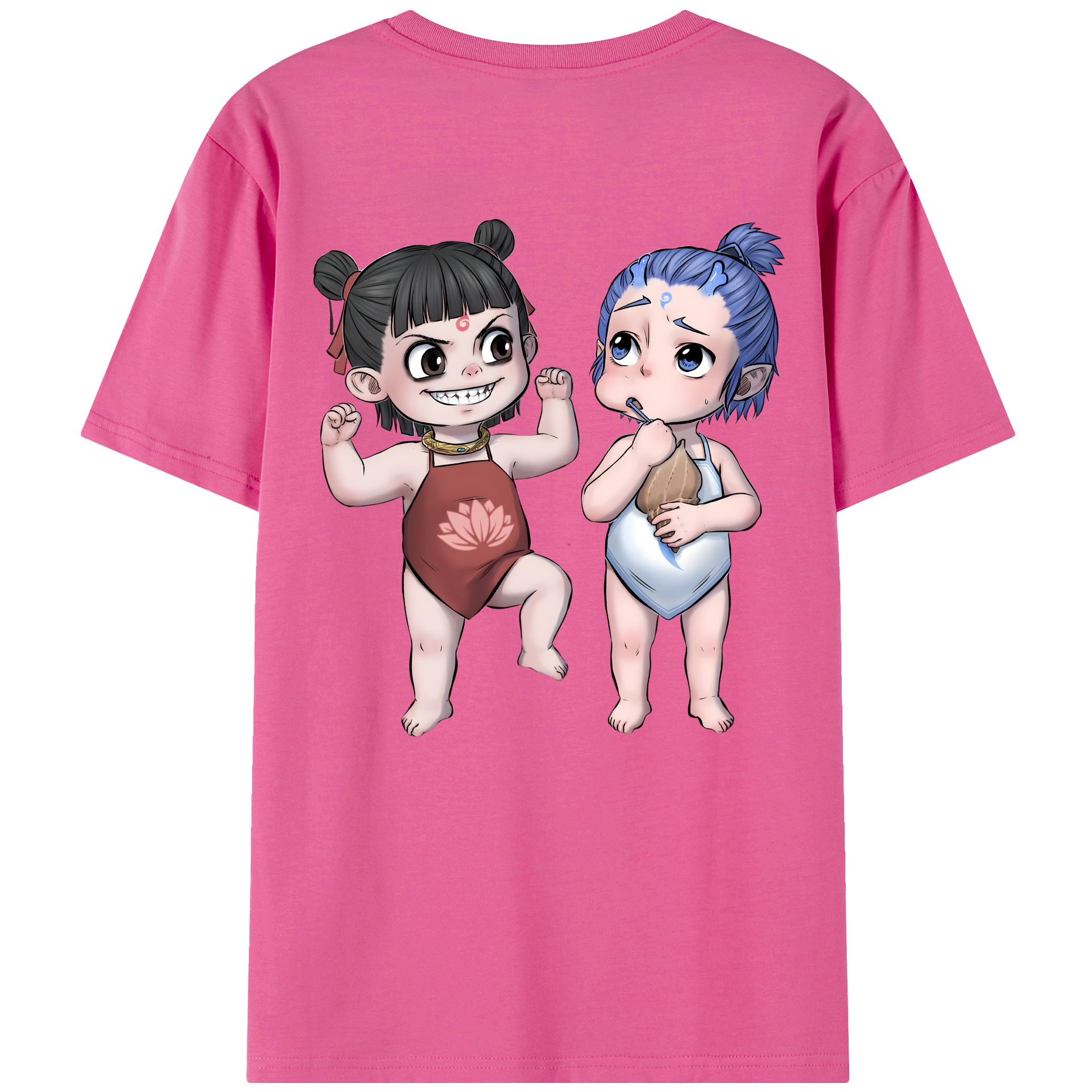 （画像用） Ne Zha 2 ナタ 魔童の大暴れ レディース半袖Tシャツ(バックプリント)
