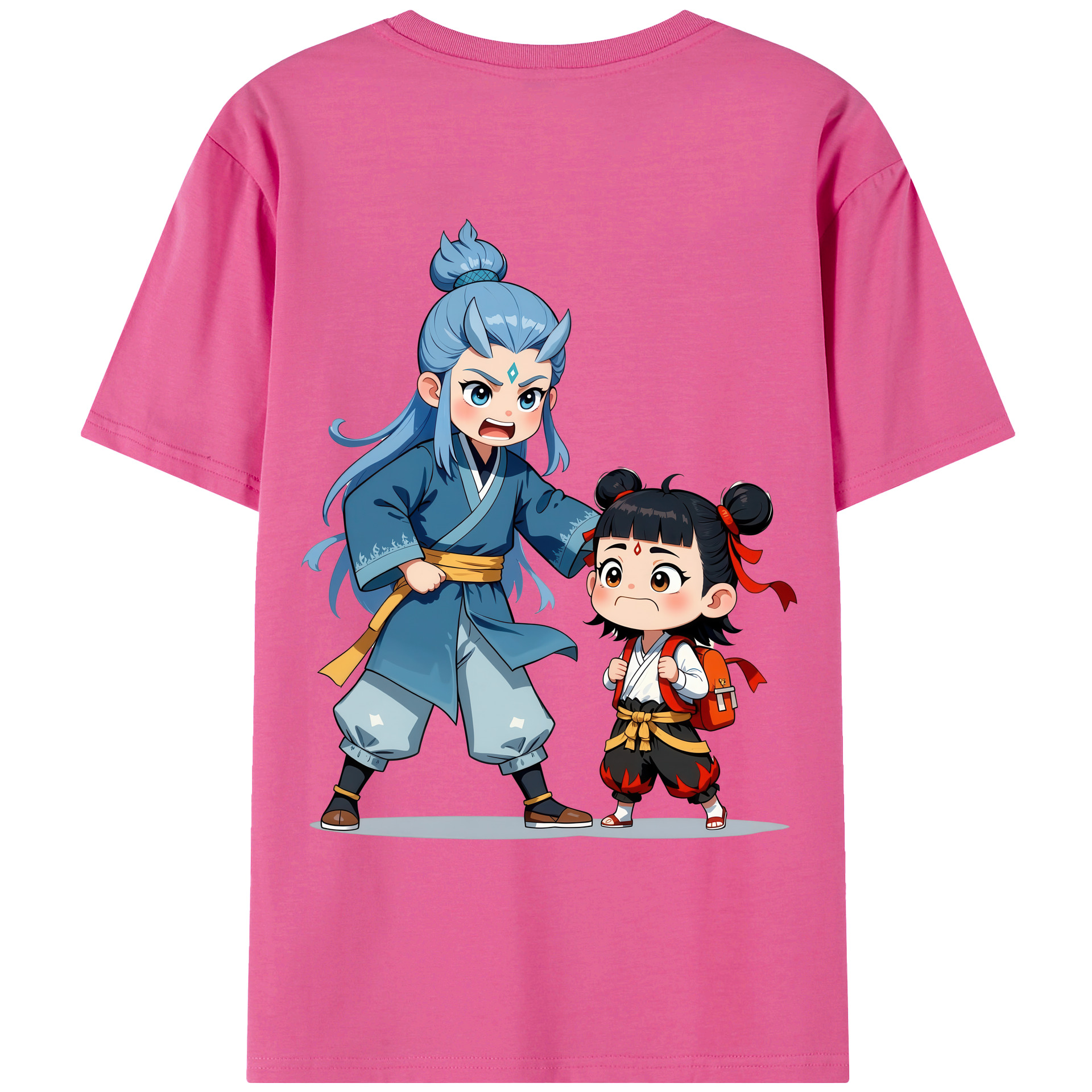 （画像用） Ne Zha 2 ナタ 魔童の大暴れ レディース半袖Tシャツ(バックプリント)