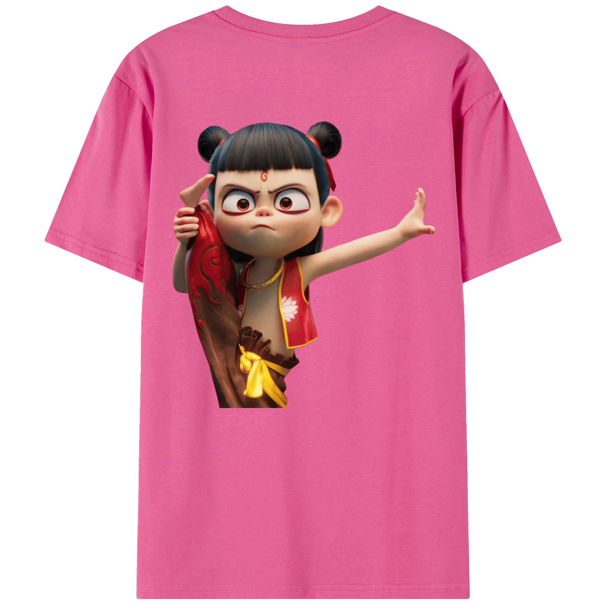 （画像用） Ne Zha 2 ナタ 魔童の大暴れ レディース半袖Tシャツ(バックプリント)