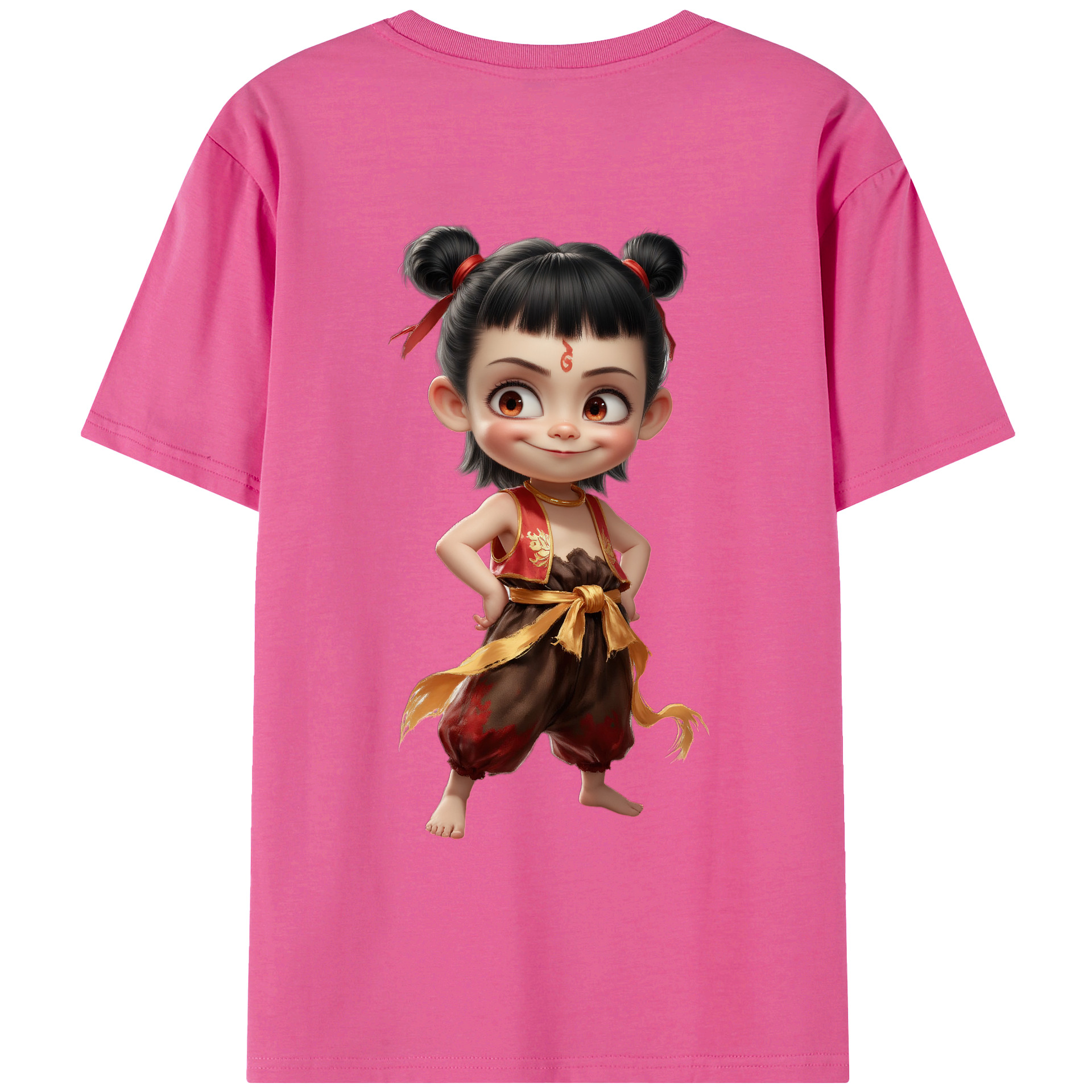 （画像用） Ne Zha 2 ナタ 魔童の大暴れ レディース半袖Tシャツ(バックプリント)