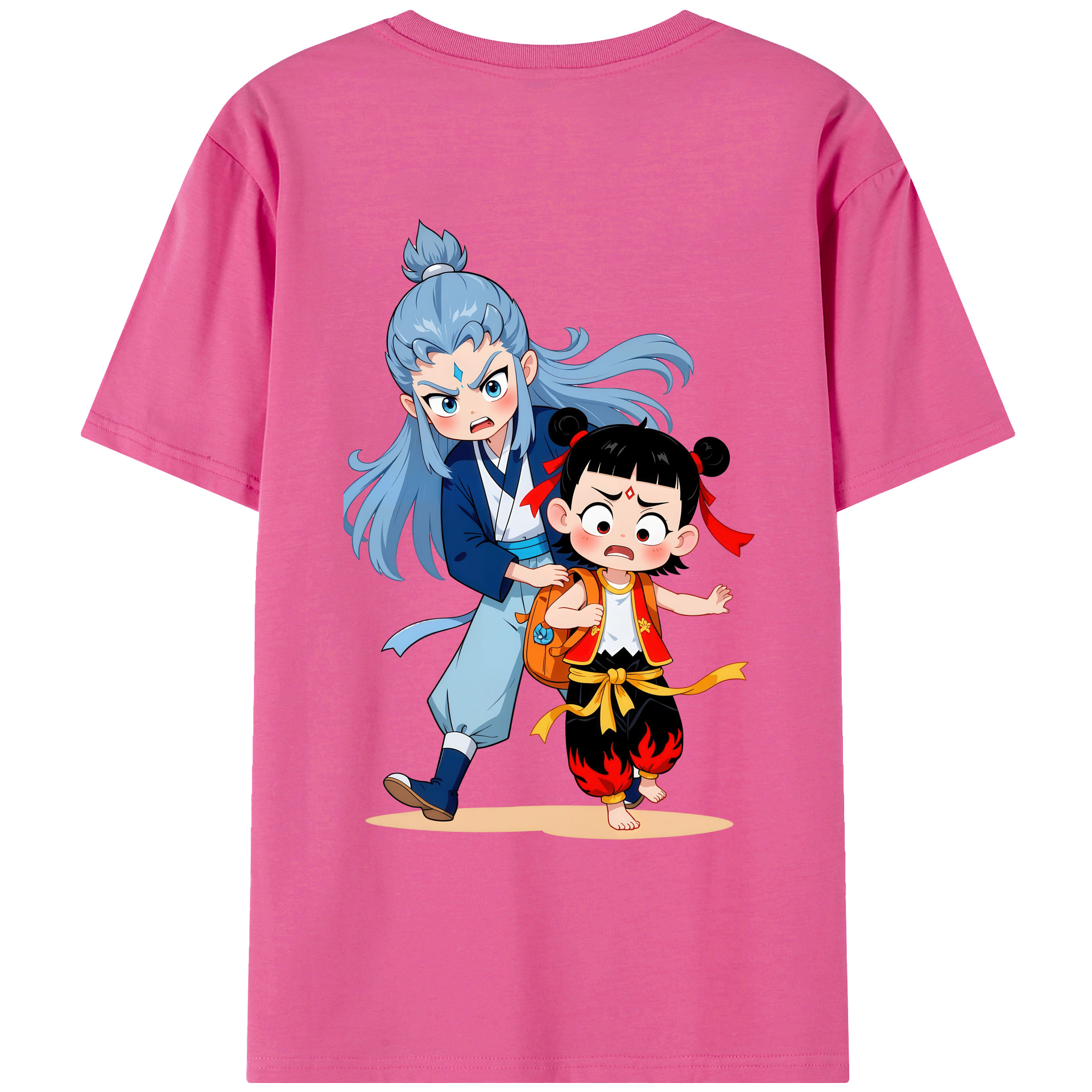 （画像用） Ne Zha 2 ナタ 魔童の大暴れ レディース半袖Tシャツ(バックプリント)