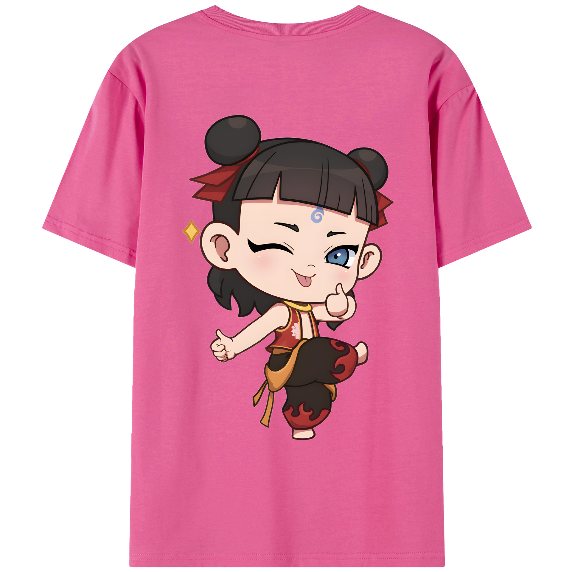 （画像用） Ne Zha 2 ナタ 魔童の大暴れ レディース半袖Tシャツ(バックプリント)