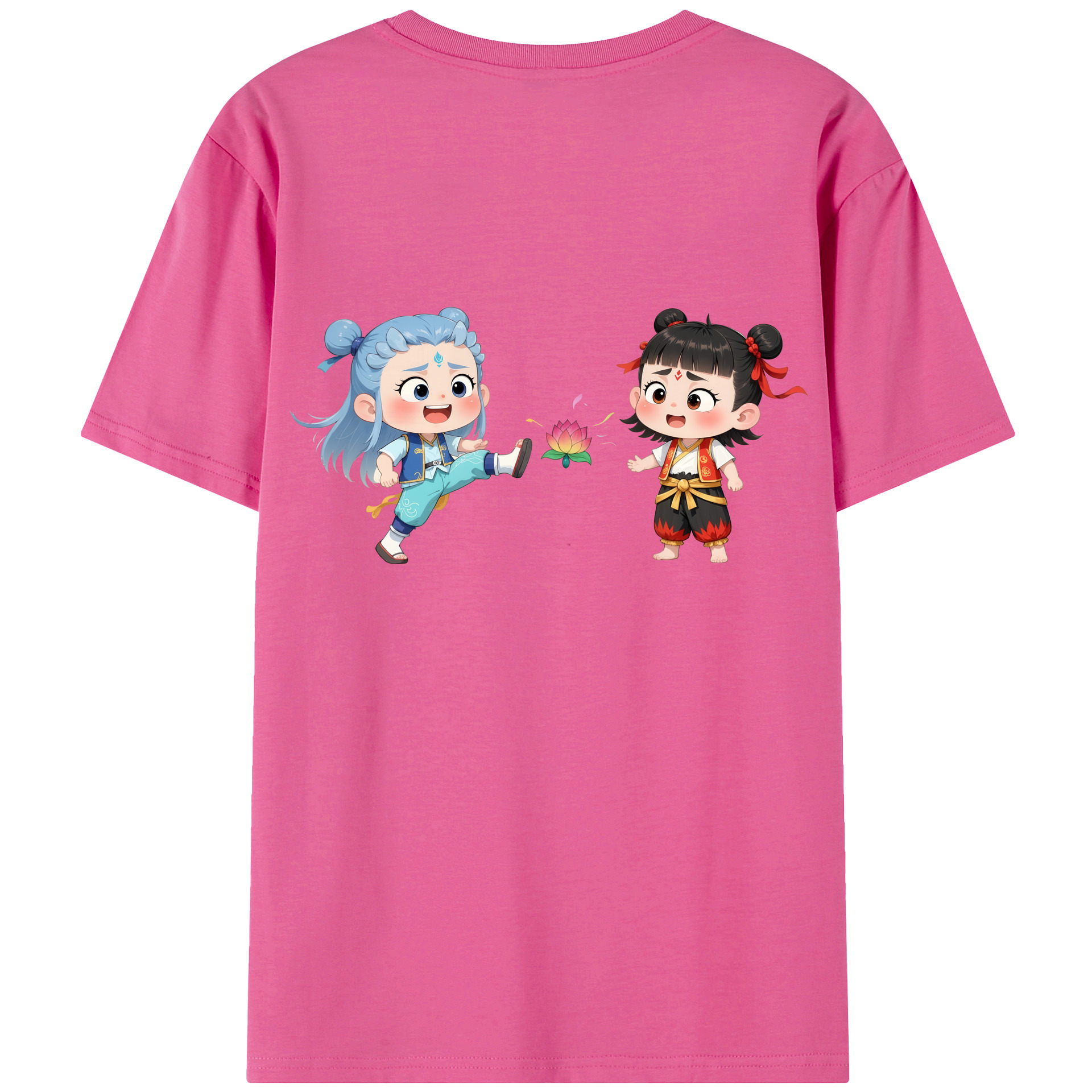 （画像用） Ne Zha 2 ナタ 魔童の大暴れ レディース半袖Tシャツ(バックプリント)