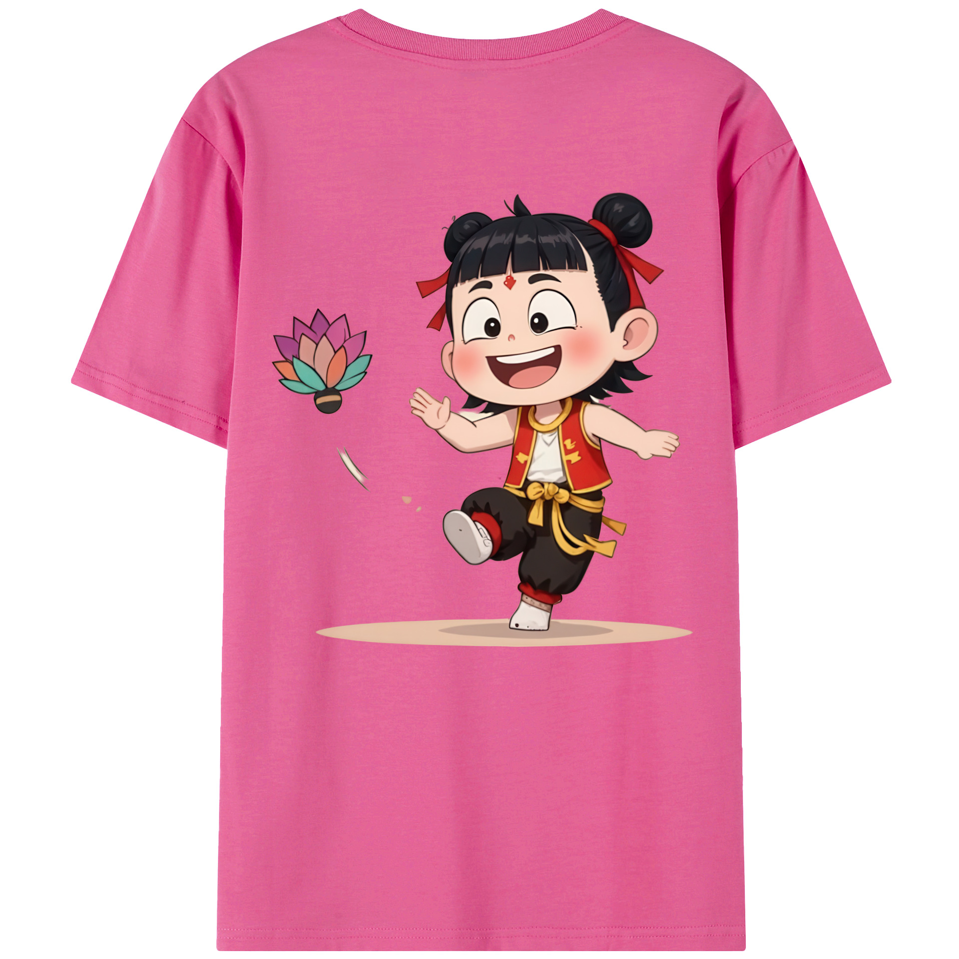 （画像用） Ne Zha 2 ナタ 魔童の大暴れ レディース半袖Tシャツ(バックプリント)