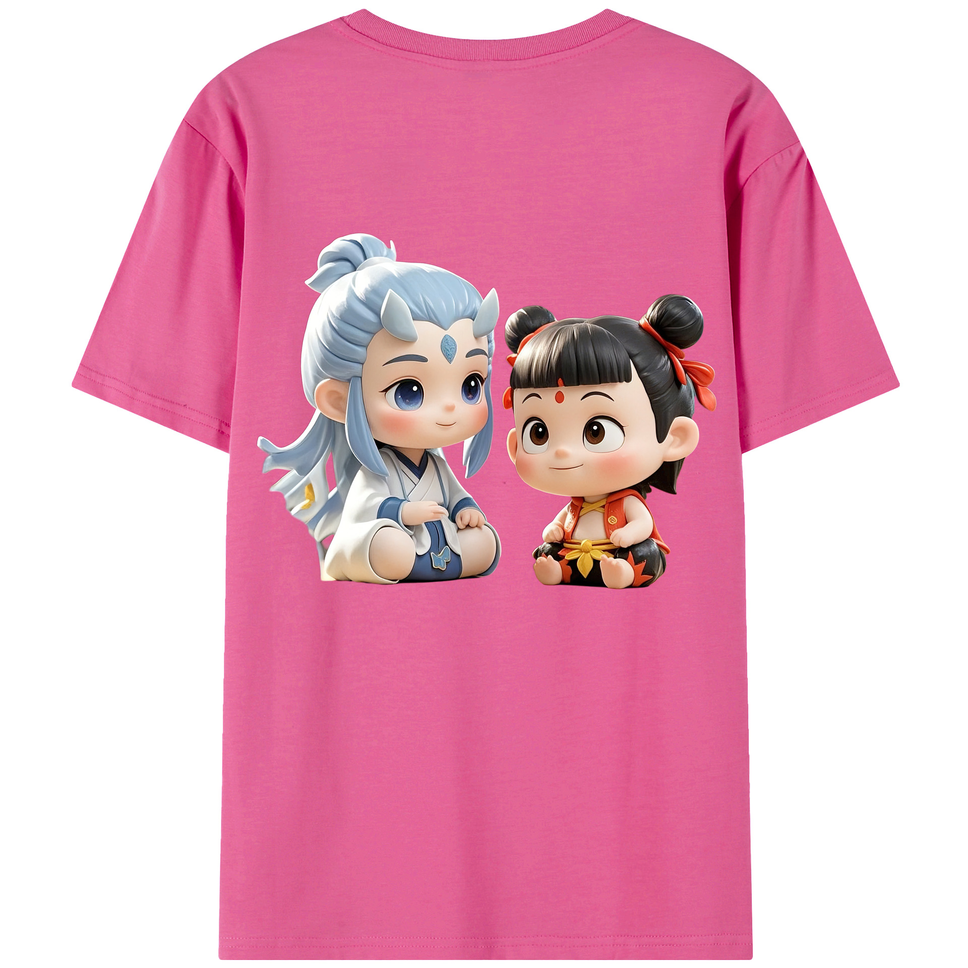 （画像用） Ne Zha 2 ナタ 魔童の大暴れ レディース半袖Tシャツ(バックプリント)