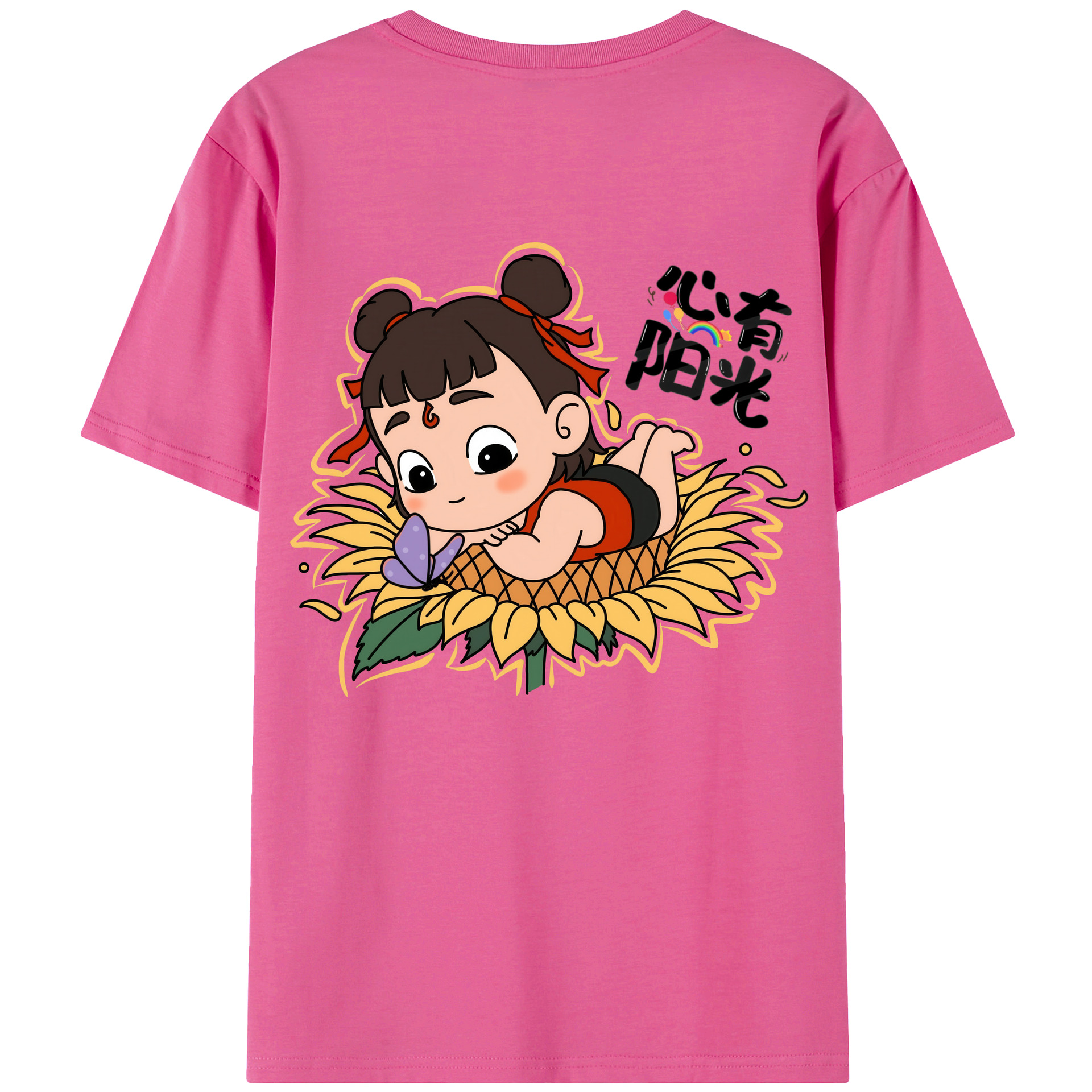 （画像用） Ne Zha 2 ナタ 魔童の大暴れ レディース半袖Tシャツ(バックプリント)
