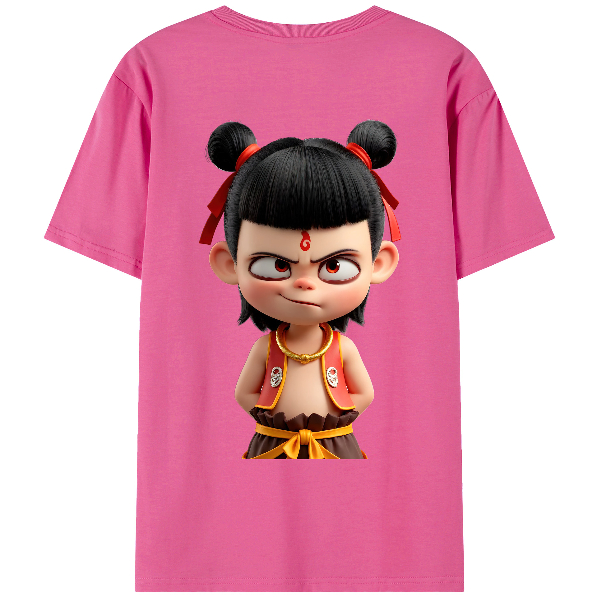 （画像用） Ne Zha 2 ナタ 魔童の大暴れ レディース半袖Tシャツ(バックプリント)