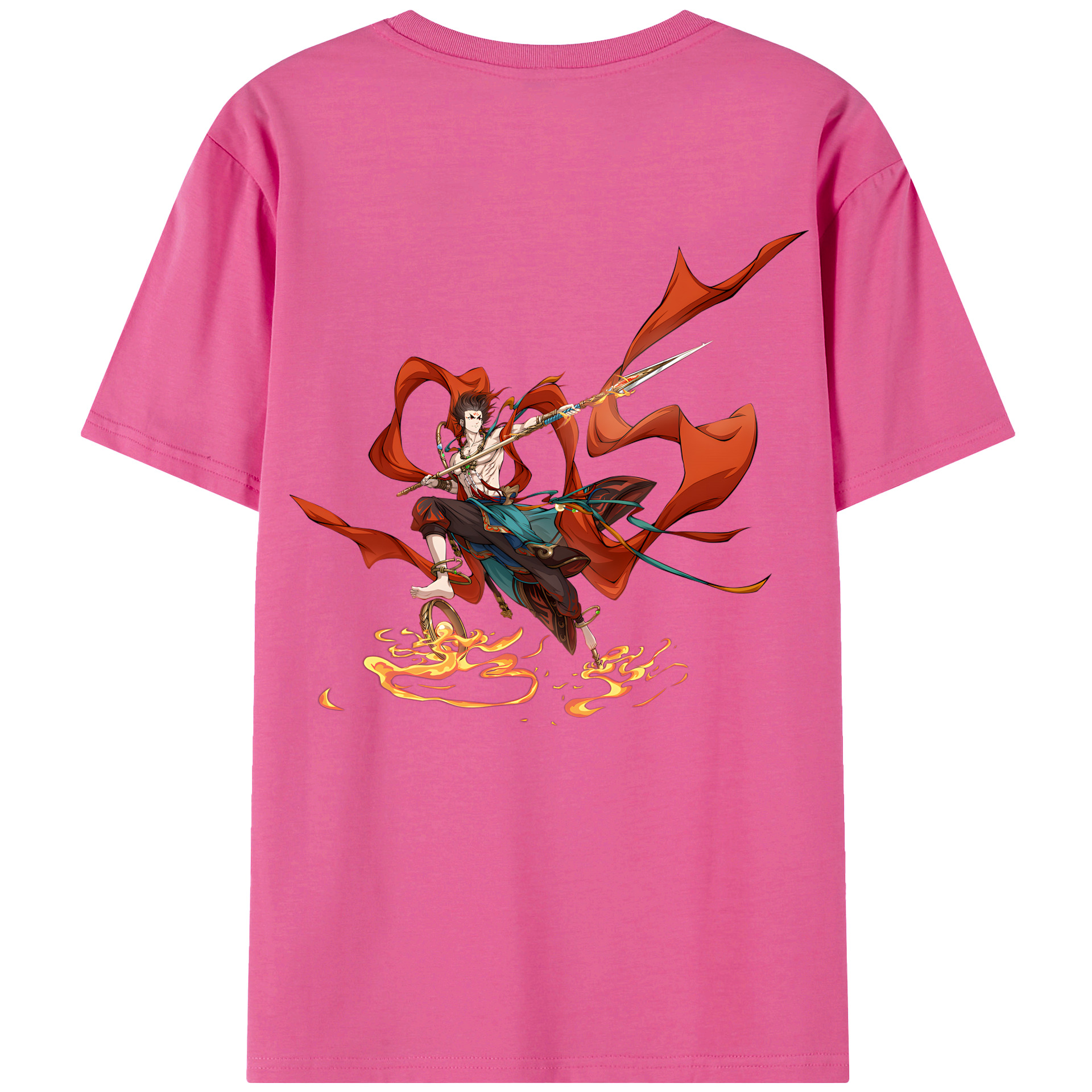 （画像用） Ne Zha 2 ナタ 魔童の大暴れ レディース半袖Tシャツ(バックプリント)