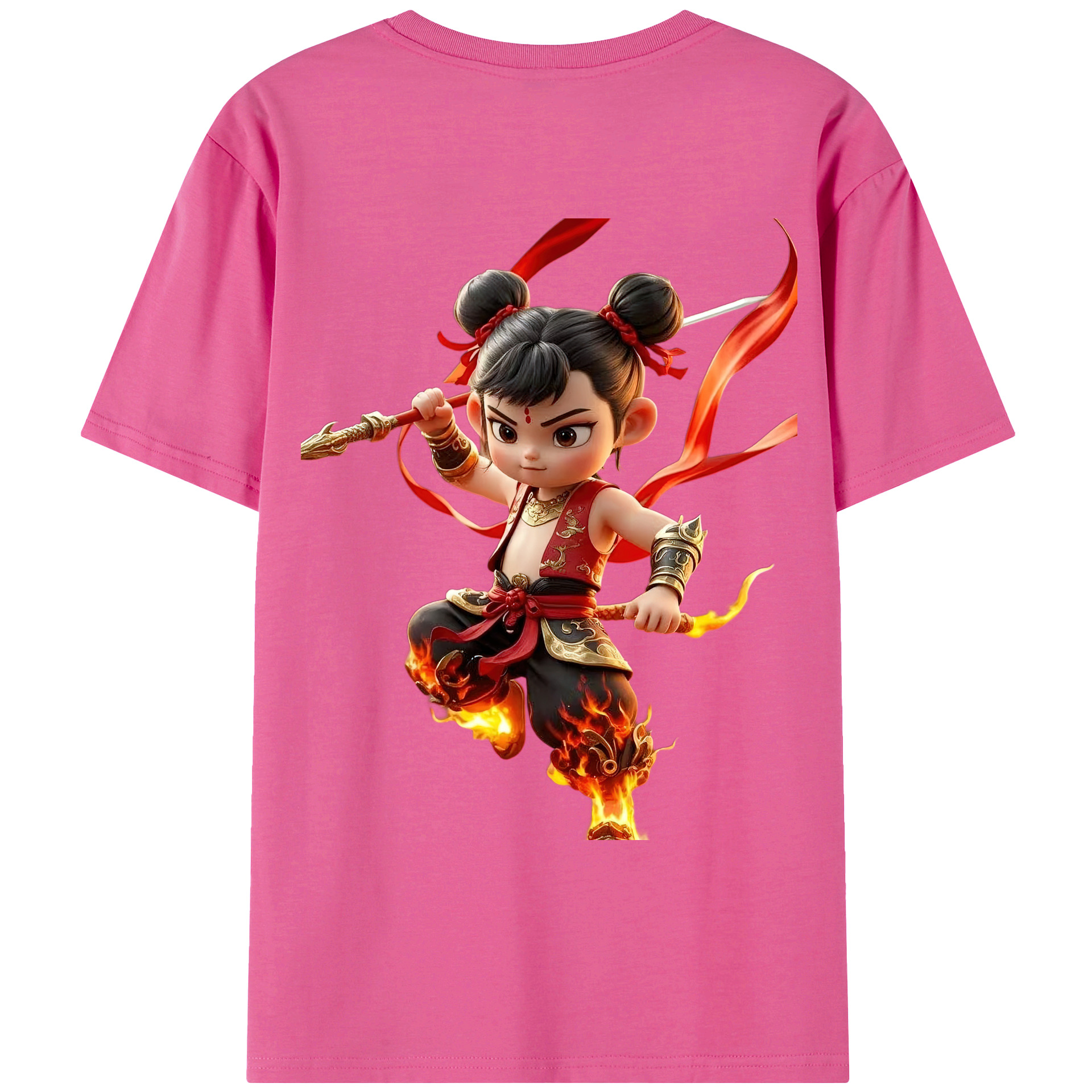 （画像用） Ne Zha 2 ナタ 魔童の大暴れ レディース半袖Tシャツ(バックプリント)