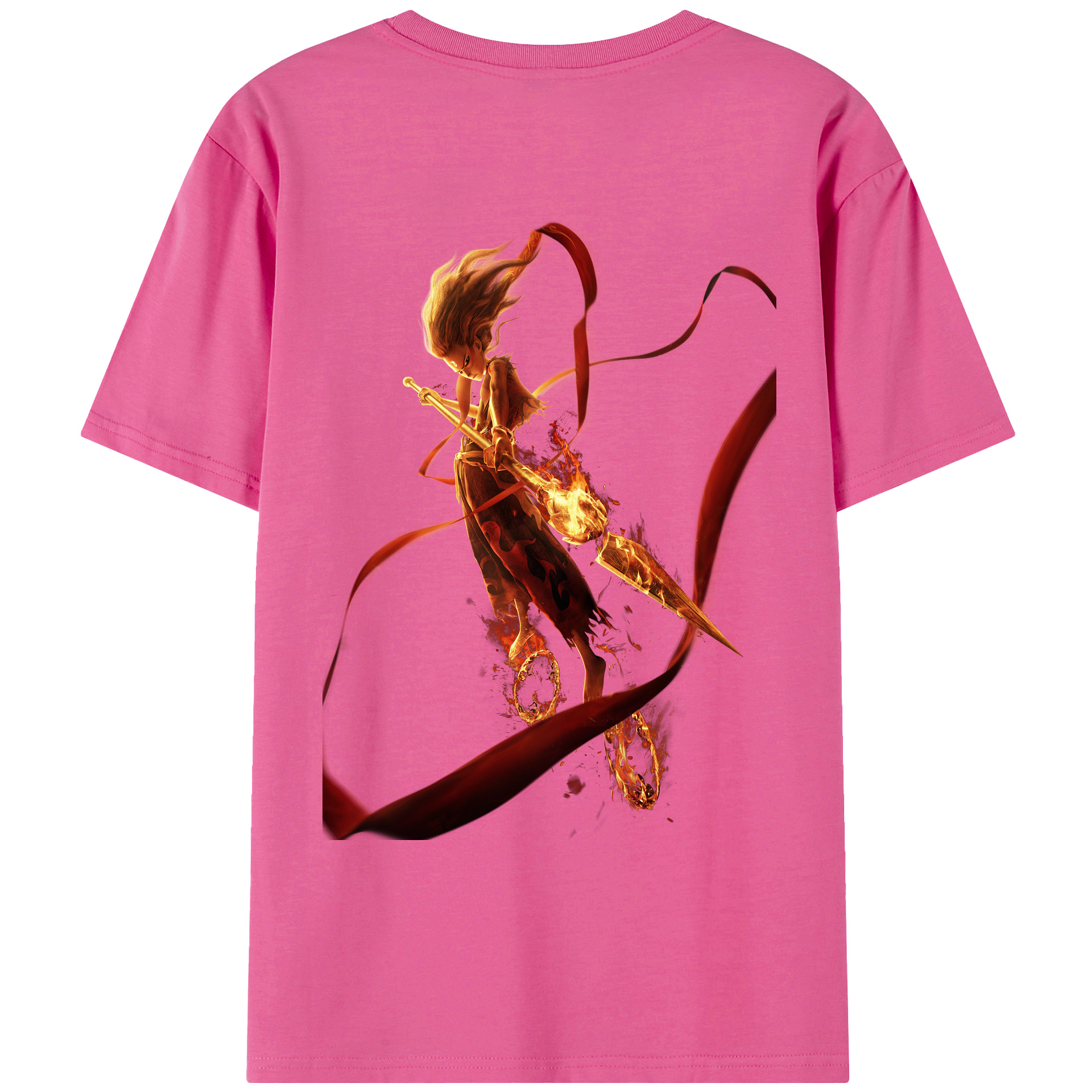 （画像用） Ne Zha 2 ナタ 魔童の大暴れ レディース半袖Tシャツ(バックプリント)