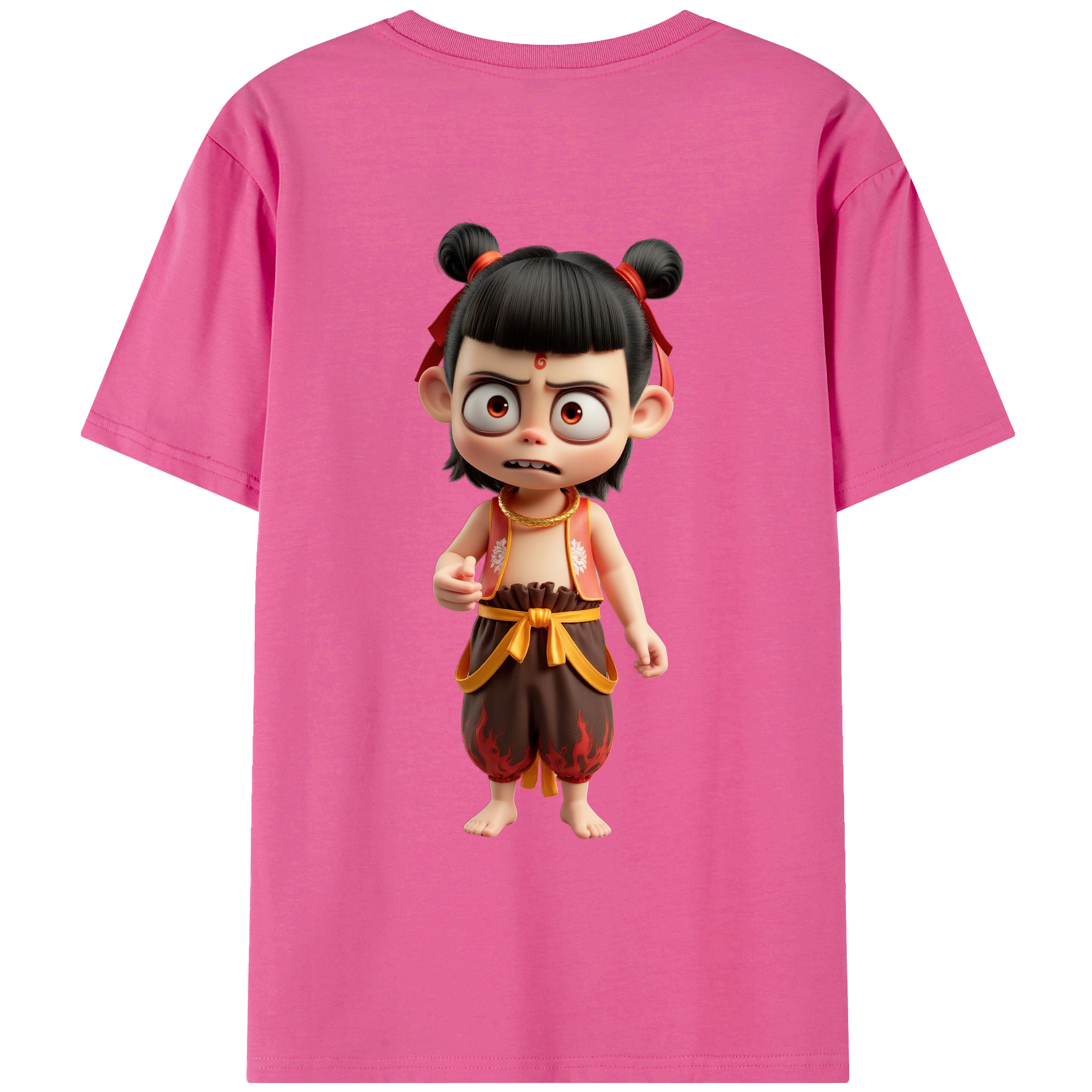 （画像用） Ne Zha 2 ナタ 魔童の大暴れ レディース半袖Tシャツ(バックプリント)