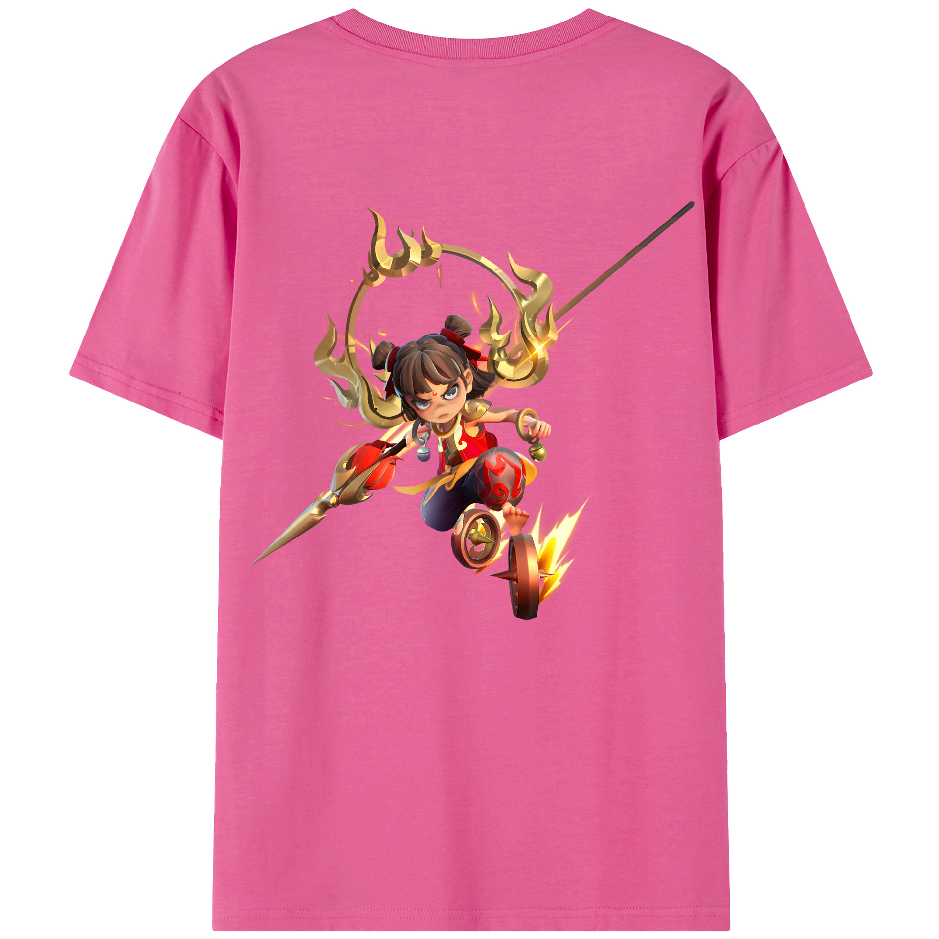 （画像用） Ne Zha 2 ナタ 魔童の大暴れ レディース半袖Tシャツ(バックプリント)