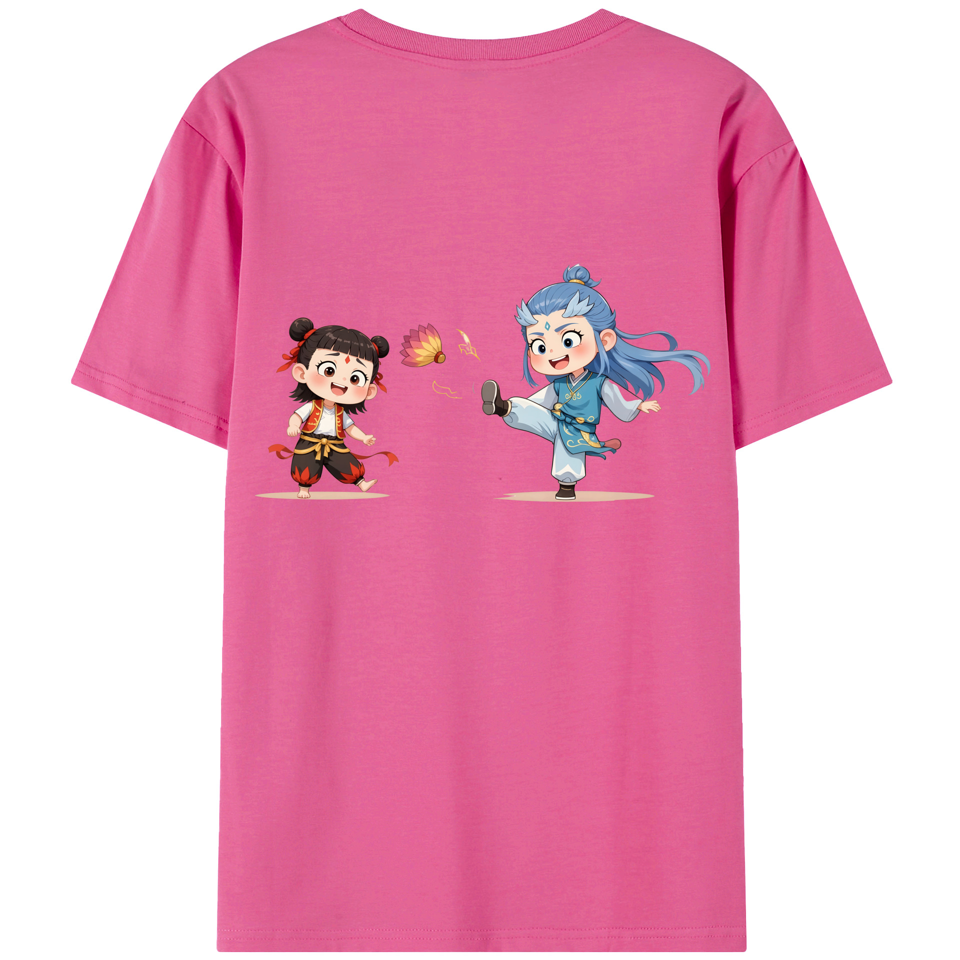 （画像用） Ne Zha 2 ナタ 魔童の大暴れ レディース半袖Tシャツ(バックプリント)