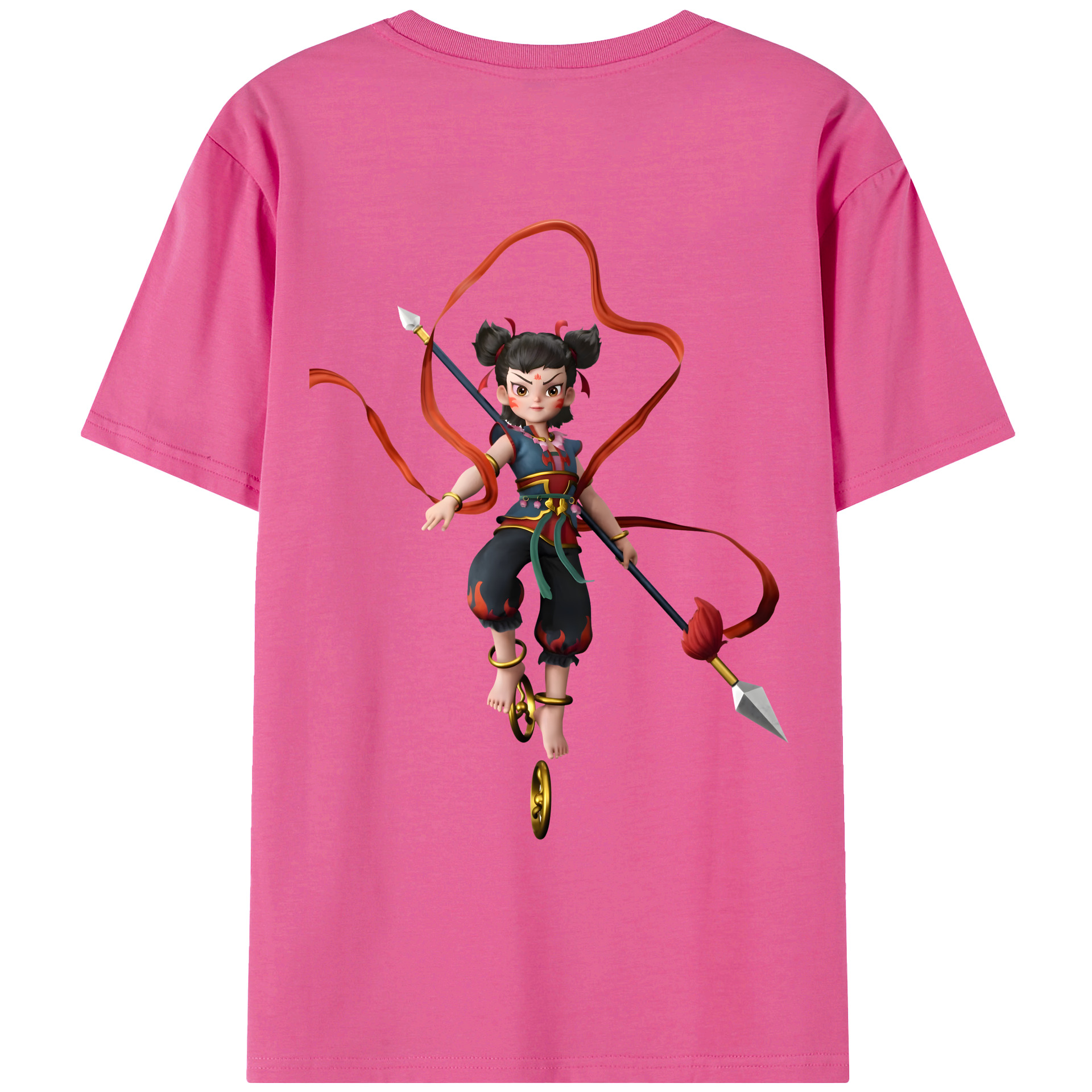 （画像用） Ne Zha 2 ナタ 魔童の大暴れ レディース半袖Tシャツ(バックプリント)