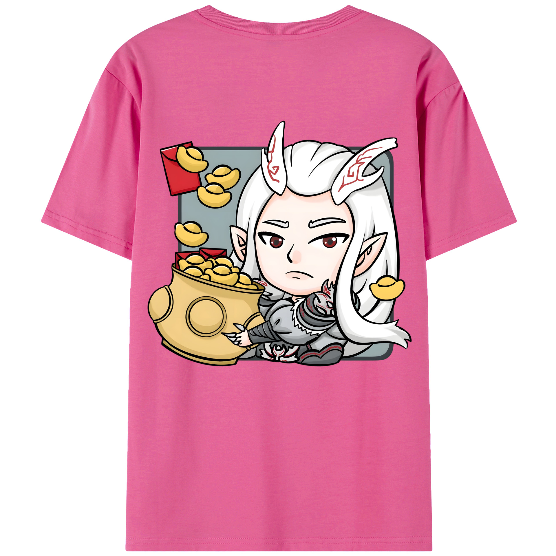 （画像用） Ne Zha 2 ナタ 魔童の大暴れ レディース半袖Tシャツ(バックプリント)