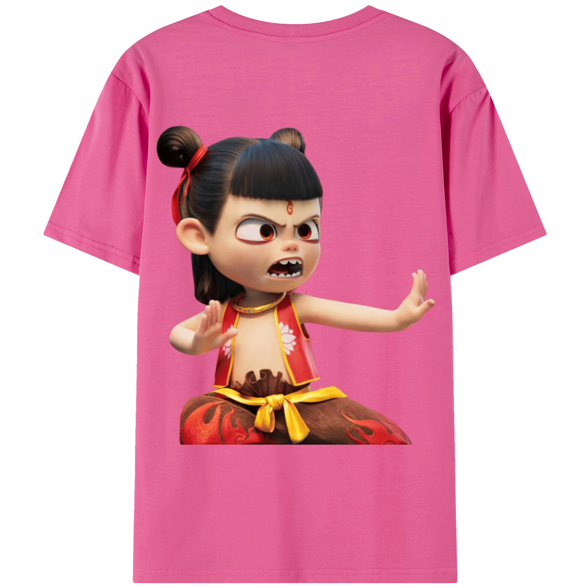 （画像用） Ne Zha 2 ナタ 魔童の大暴れ レディース半袖Tシャツ(バックプリント)