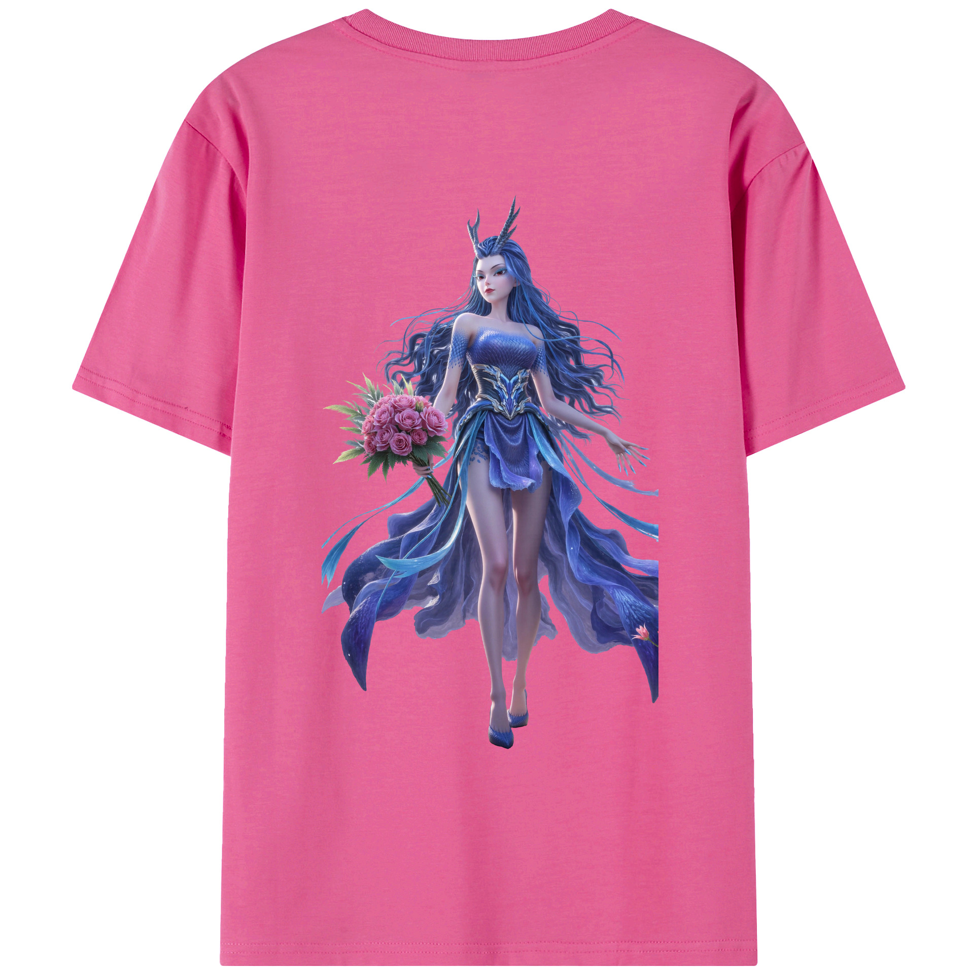 （画像用） Ne Zha 2 ナタ 魔童の大暴れ レディース半袖Tシャツ(バックプリント)