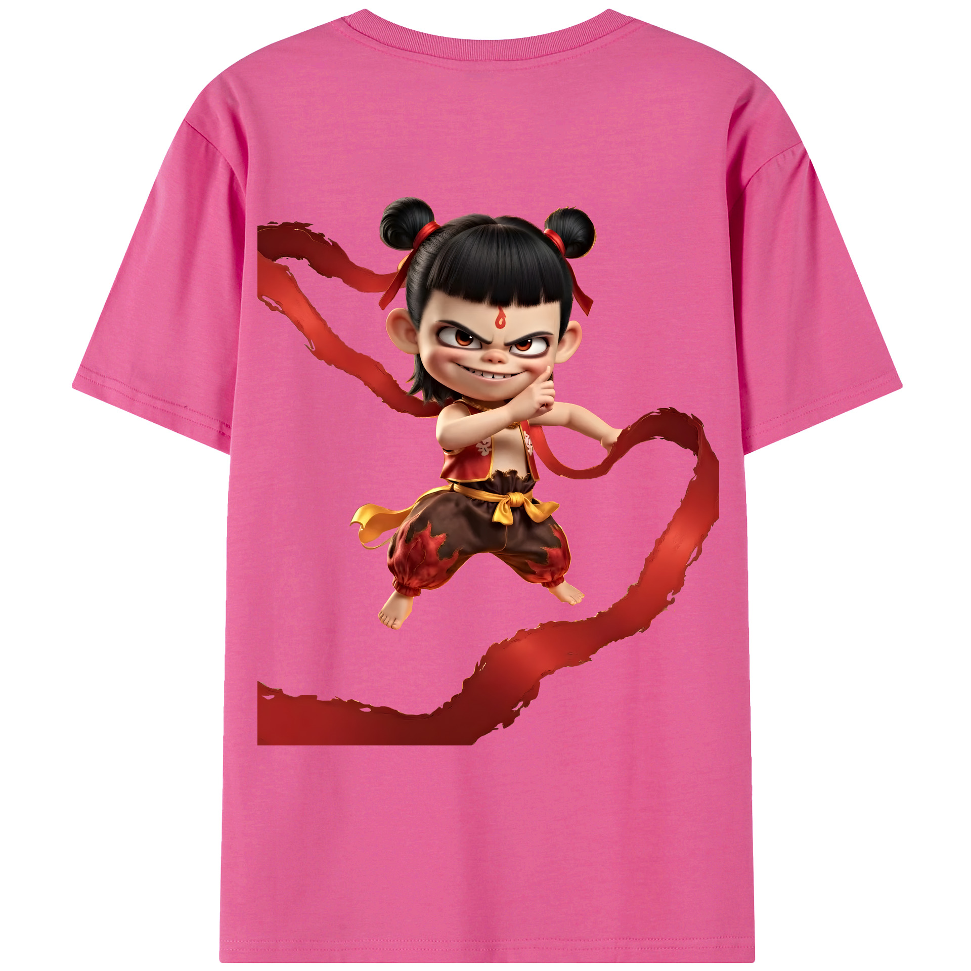 （画像用） Ne Zha 2 ナタ 魔童の大暴れ レディース半袖Tシャツ(バックプリント)