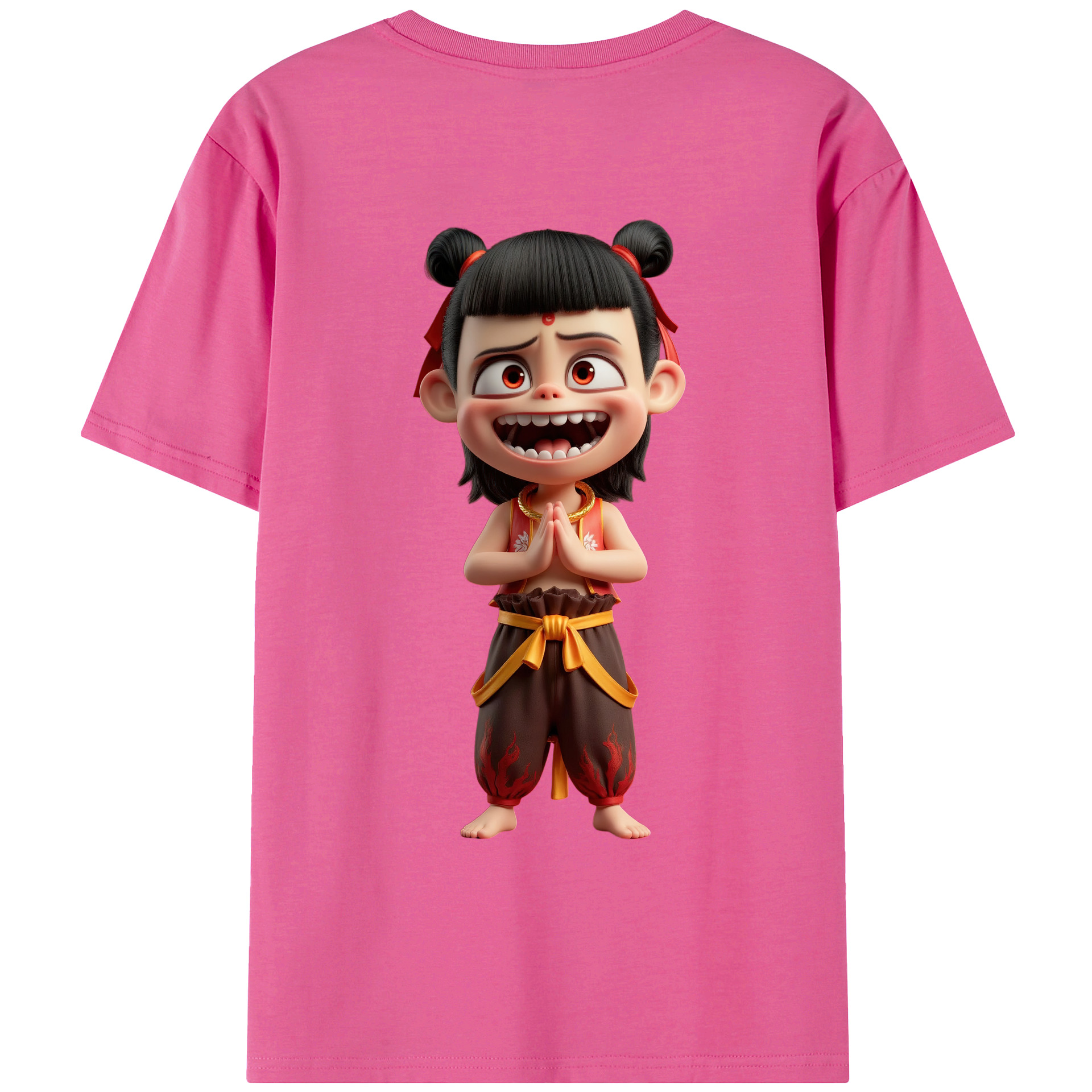 （画像用） Ne Zha 2 ナタ 魔童の大暴れ レディース半袖Tシャツ(バックプリント)