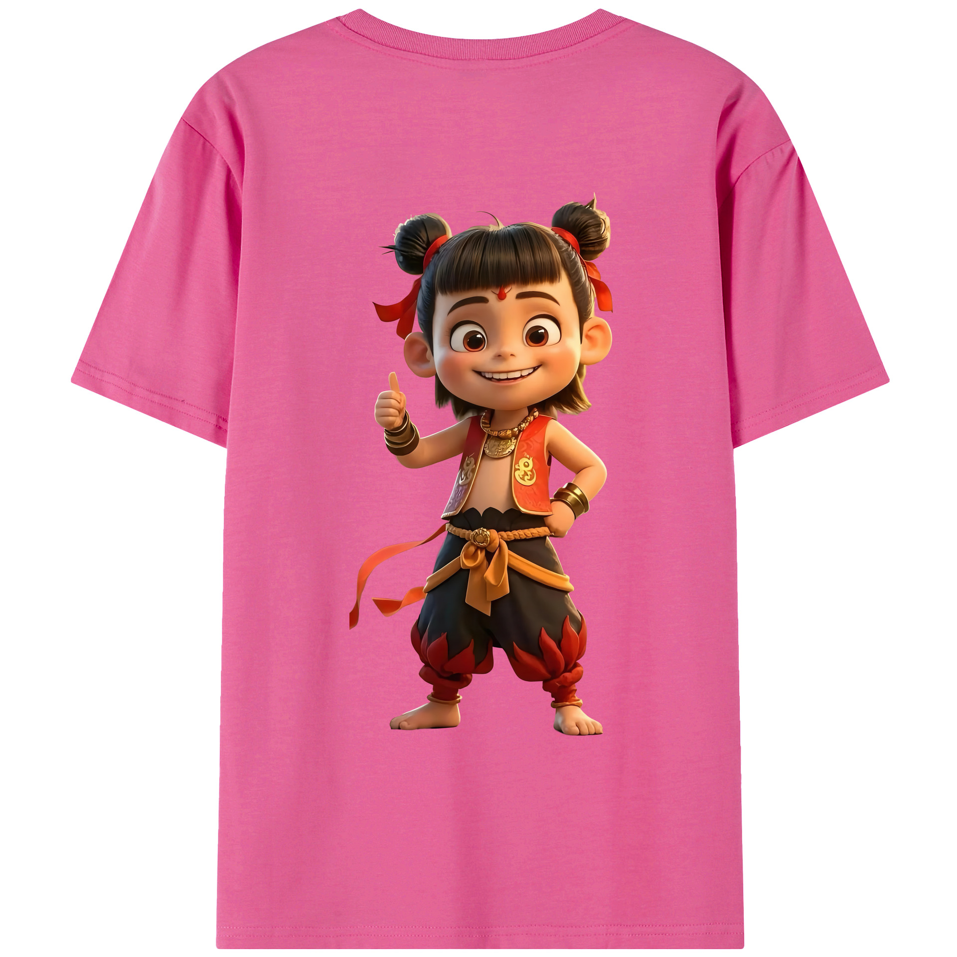 （画像用） Ne Zha 2 ナタ 魔童の大暴れ レディース半袖Tシャツ(バックプリント)