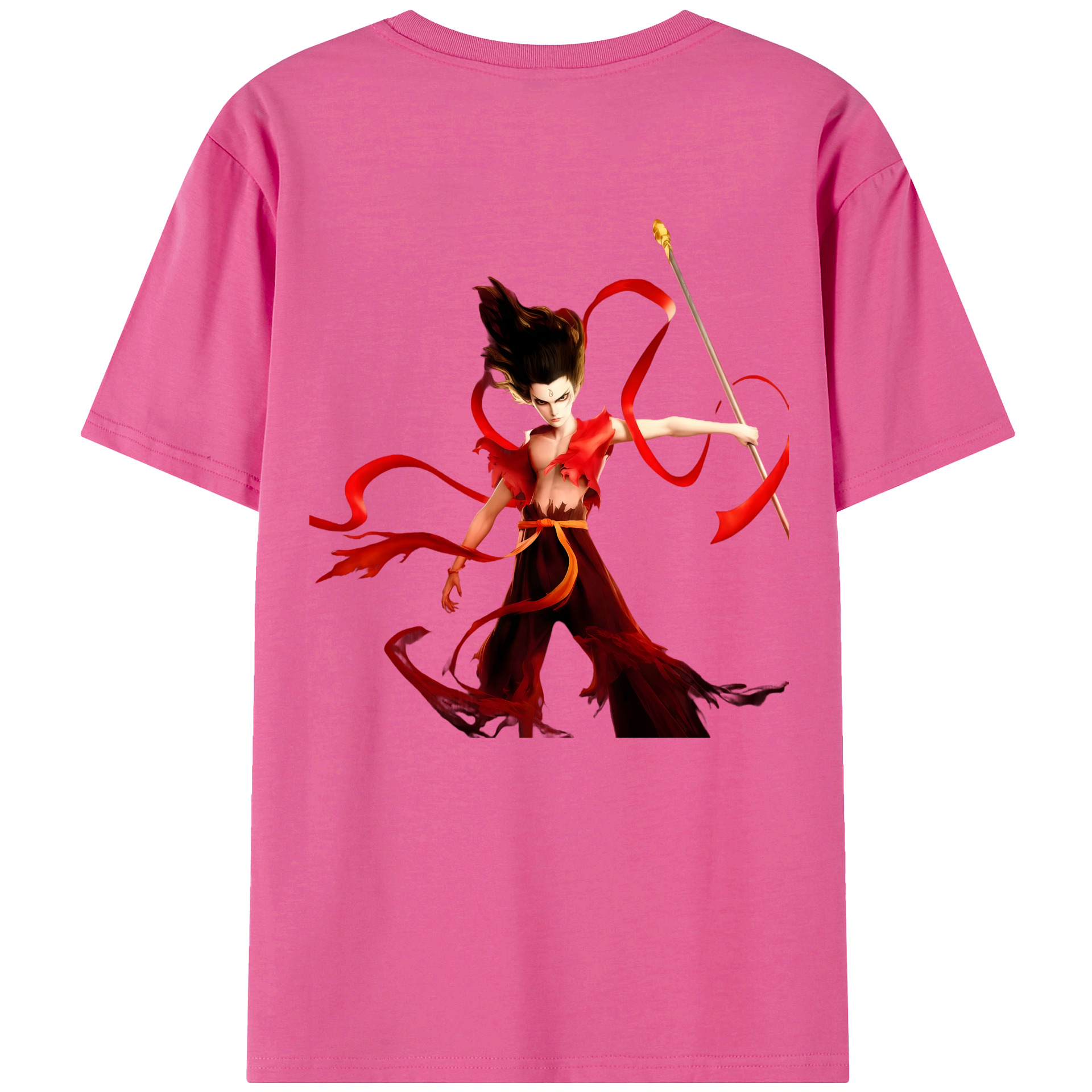 （画像用） Ne Zha 2 ナタ 魔童の大暴れ レディース半袖Tシャツ(バックプリント)