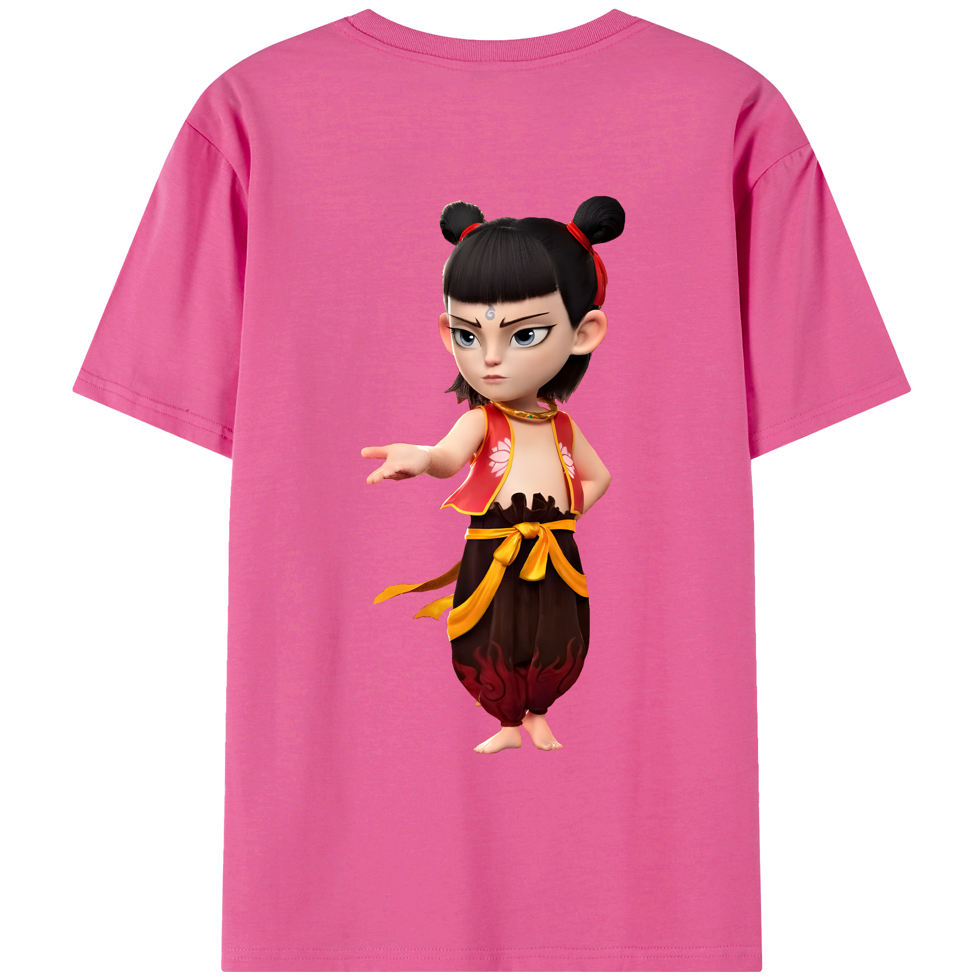 （画像用） Ne Zha 2 ナタ 魔童の大暴れ レディース半袖Tシャツ(バックプリント)