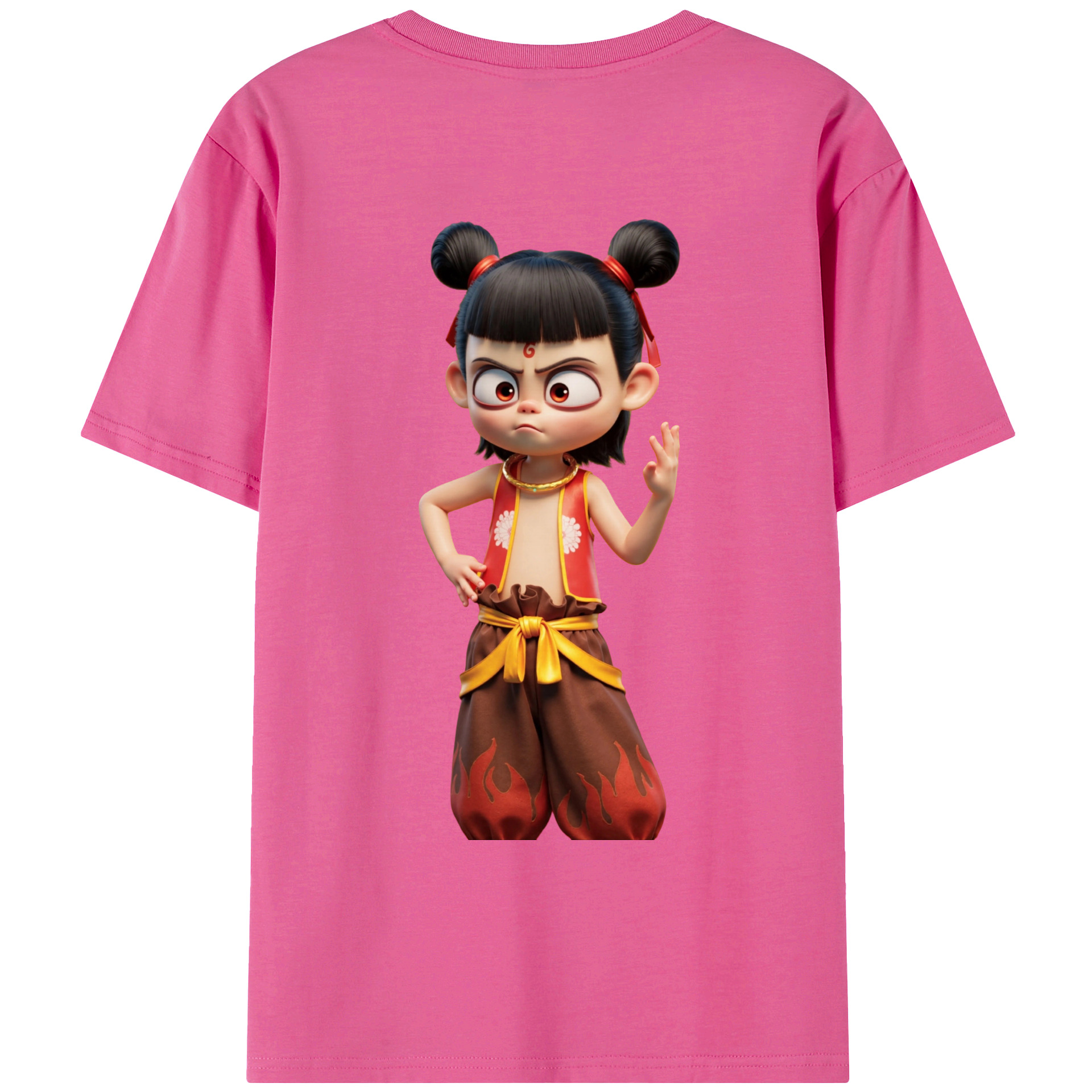 （画像用） Ne Zha 2 ナタ 魔童の大暴れ レディース半袖Tシャツ(バックプリント)