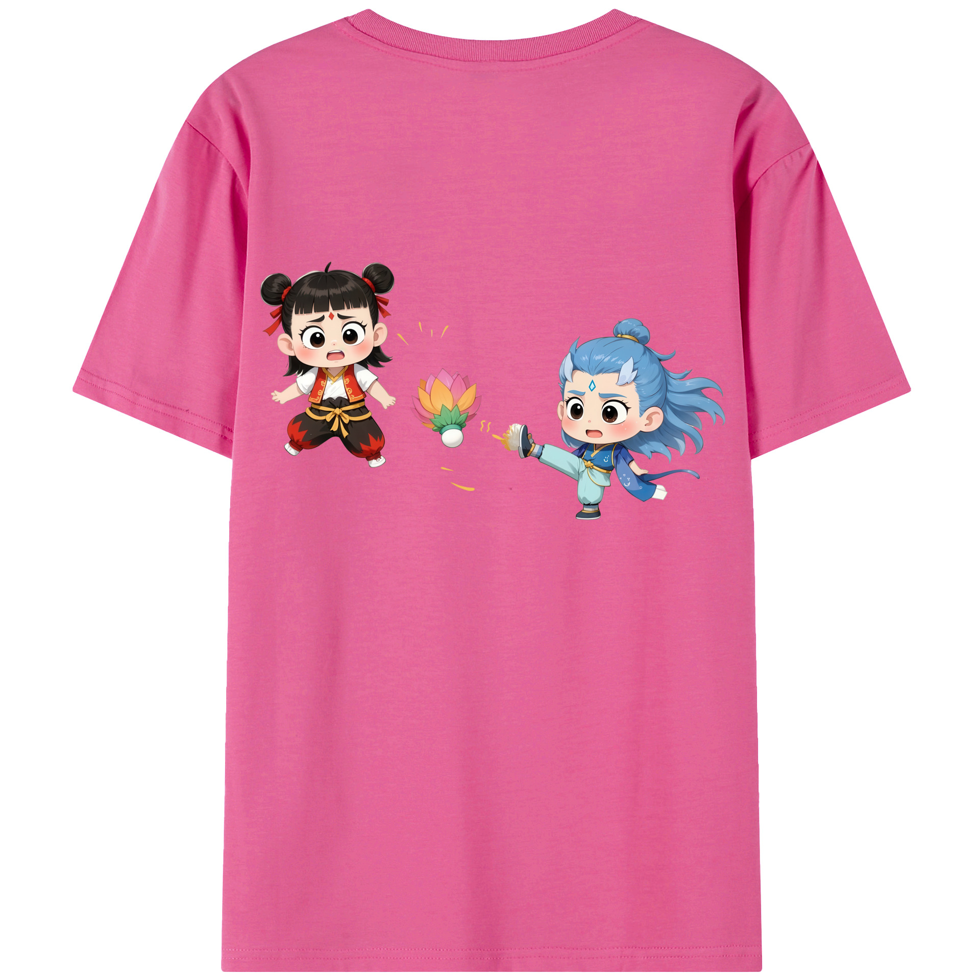 （画像用） Ne Zha 2 ナタ 魔童の大暴れ レディース半袖Tシャツ(バックプリント)