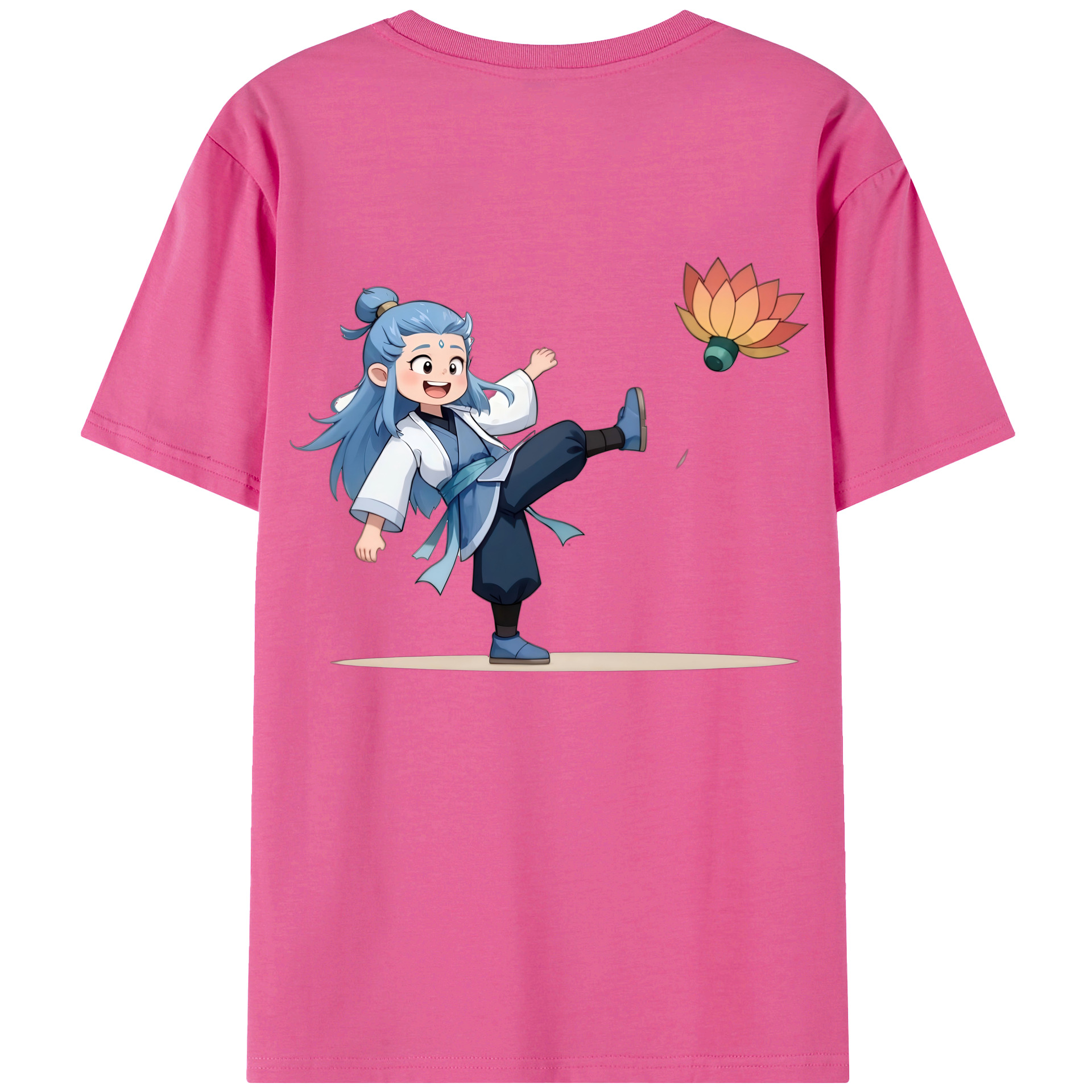 （画像用） Ne Zha 2 ナタ 魔童の大暴れ レディース半袖Tシャツ(バックプリント)
