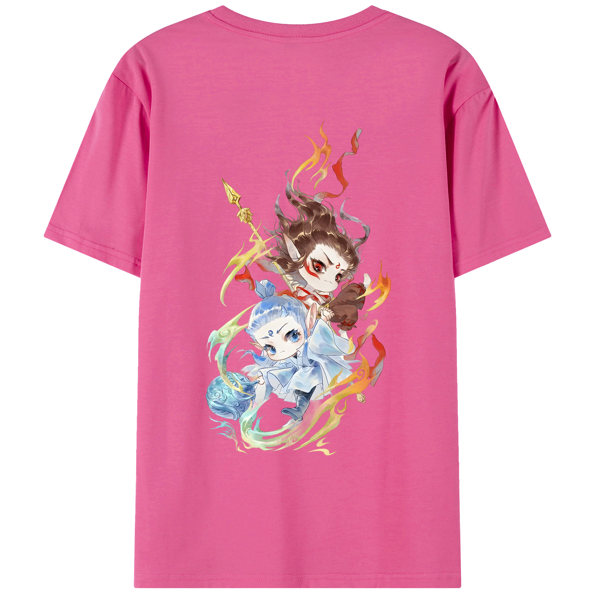 （画像用） Ne Zha 2 ナタ 魔童の大暴れ レディース半袖Tシャツ(バックプリント)