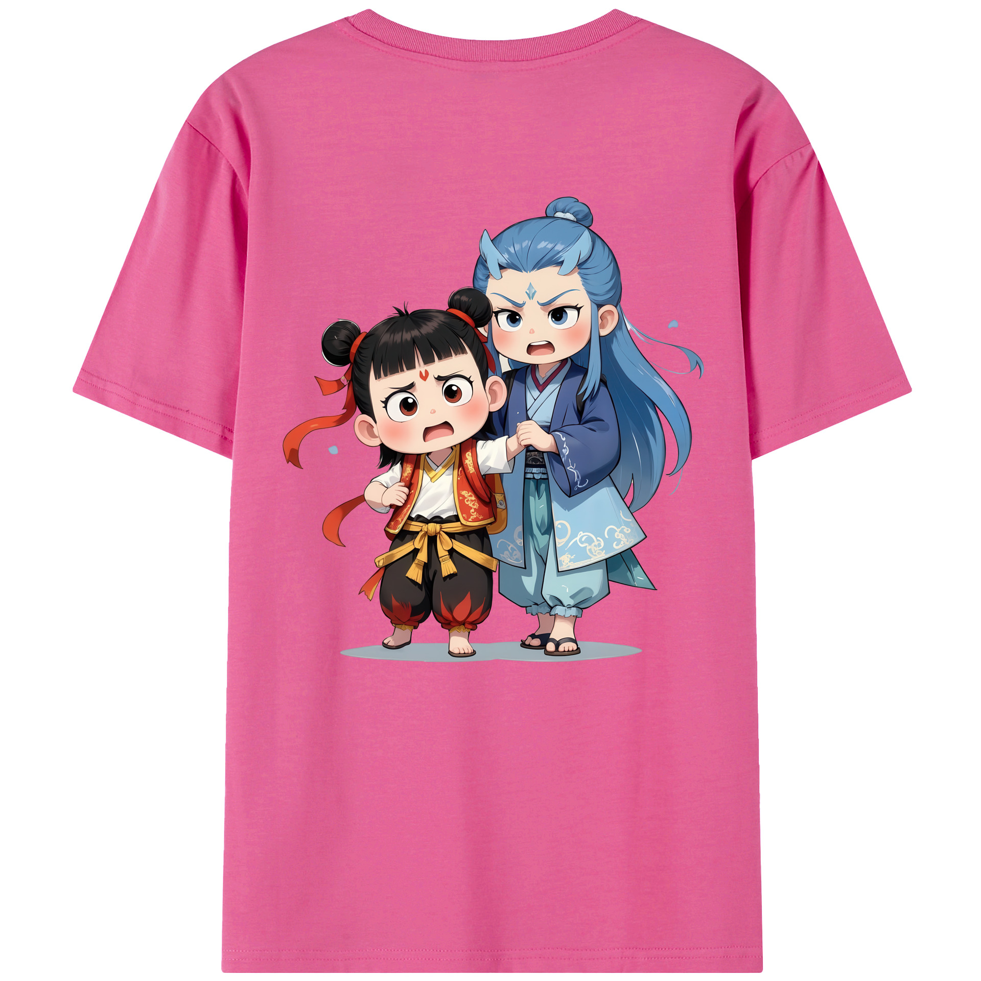 （画像用） Ne Zha 2 ナタ 魔童の大暴れ レディース半袖Tシャツ(バックプリント)