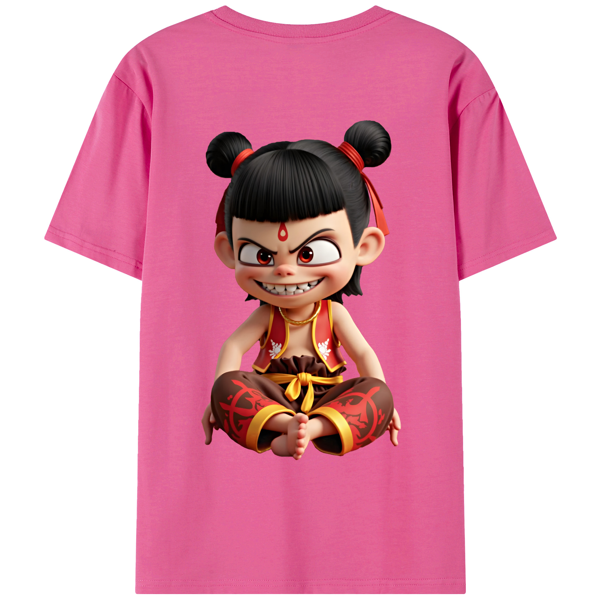 （画像用） Ne Zha 2 ナタ 魔童の大暴れ レディース半袖Tシャツ(バックプリント)
