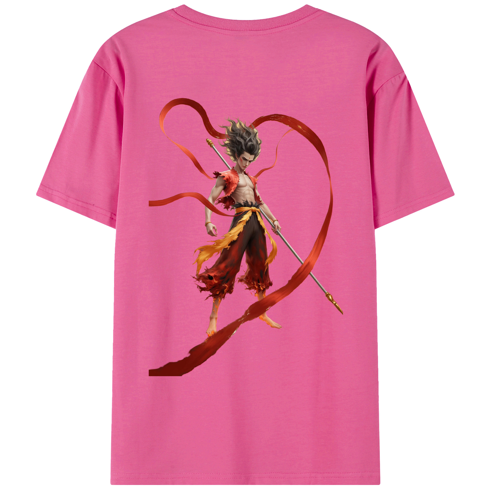 （画像用） Ne Zha 2 ナタ 魔童の大暴れ レディース半袖Tシャツ(バックプリント)