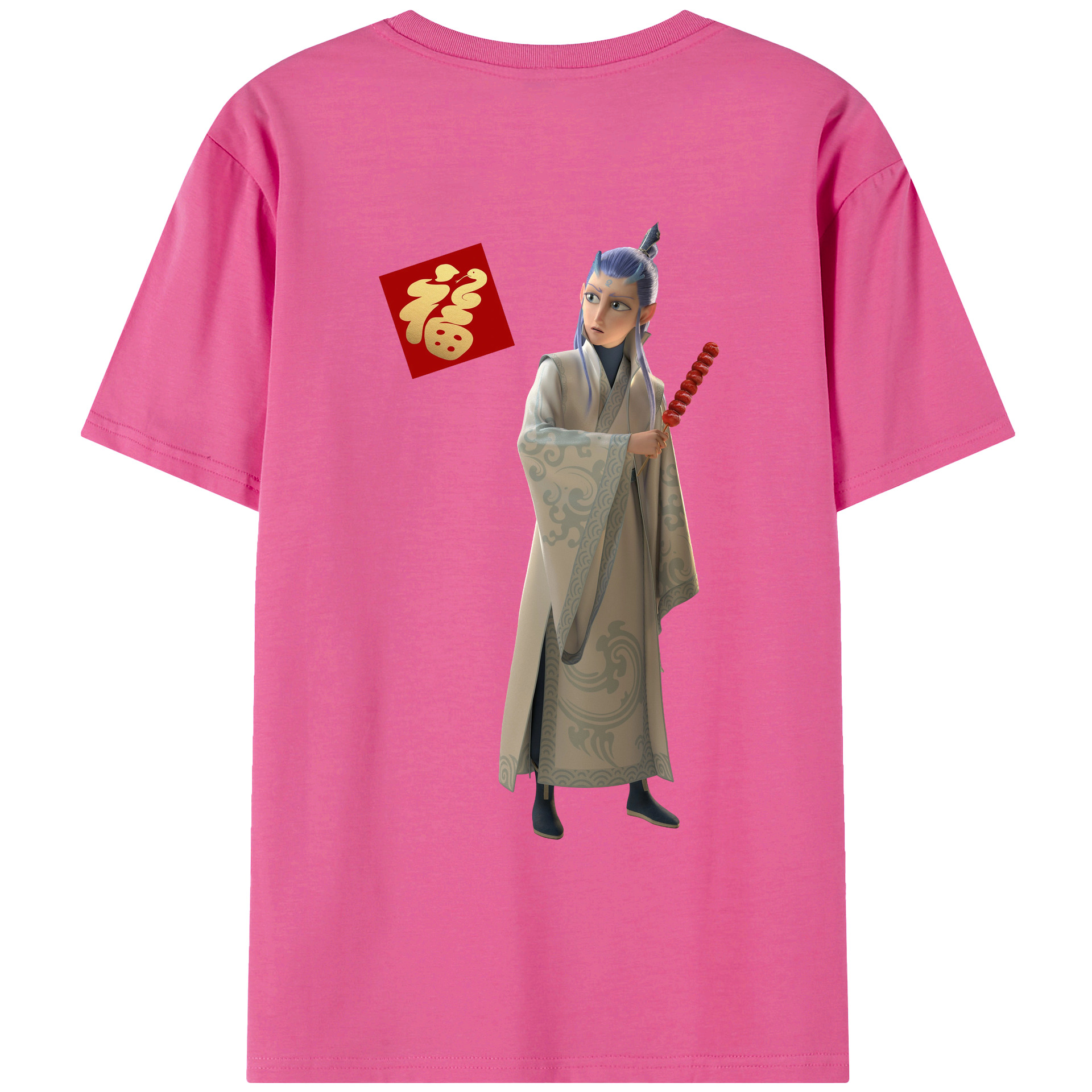 （画像用） Ne Zha 2 ナタ 魔童の大暴れ レディース半袖Tシャツ(バックプリント)