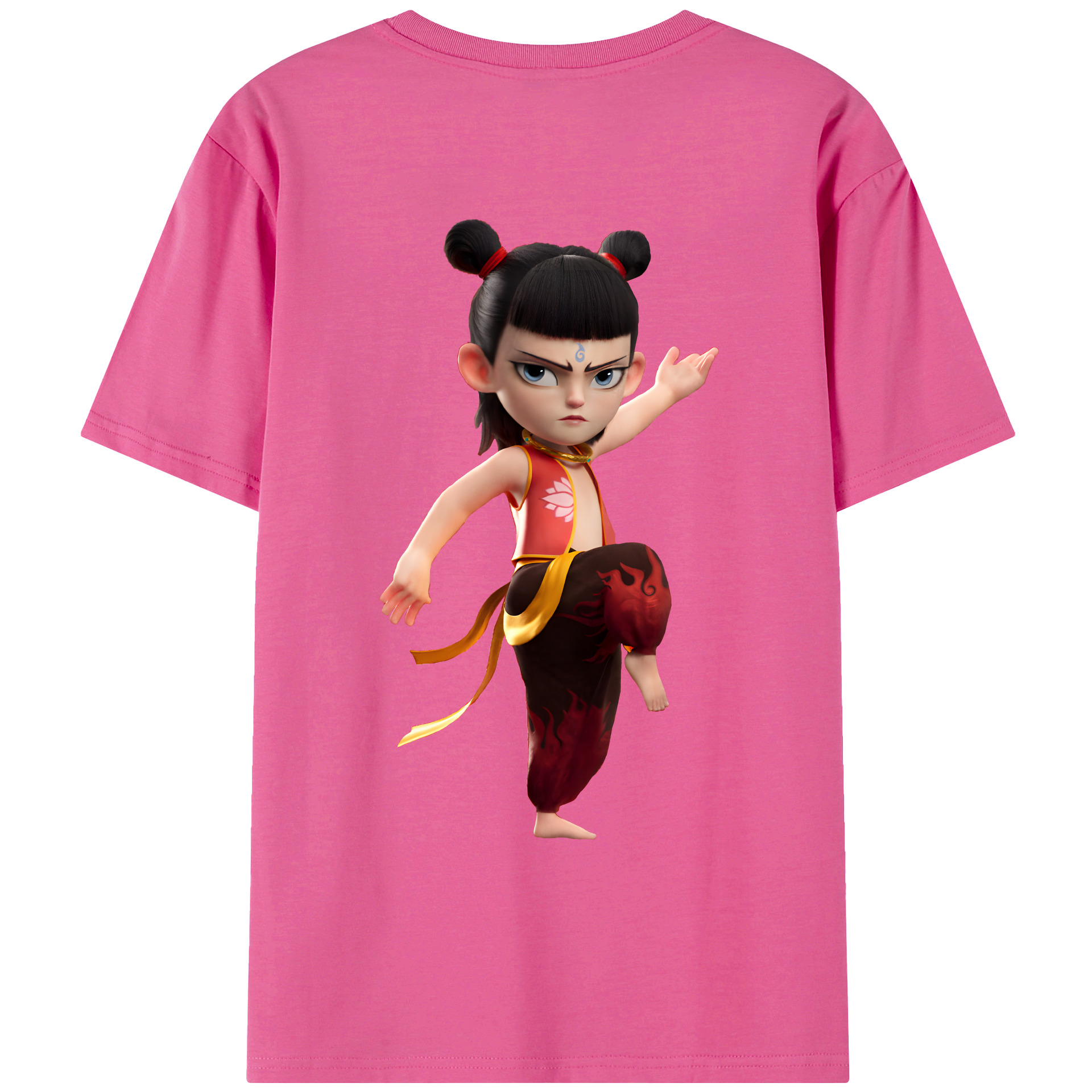 （画像用） Ne Zha 2 ナタ 魔童の大暴れ レディース半袖Tシャツ(バックプリント)