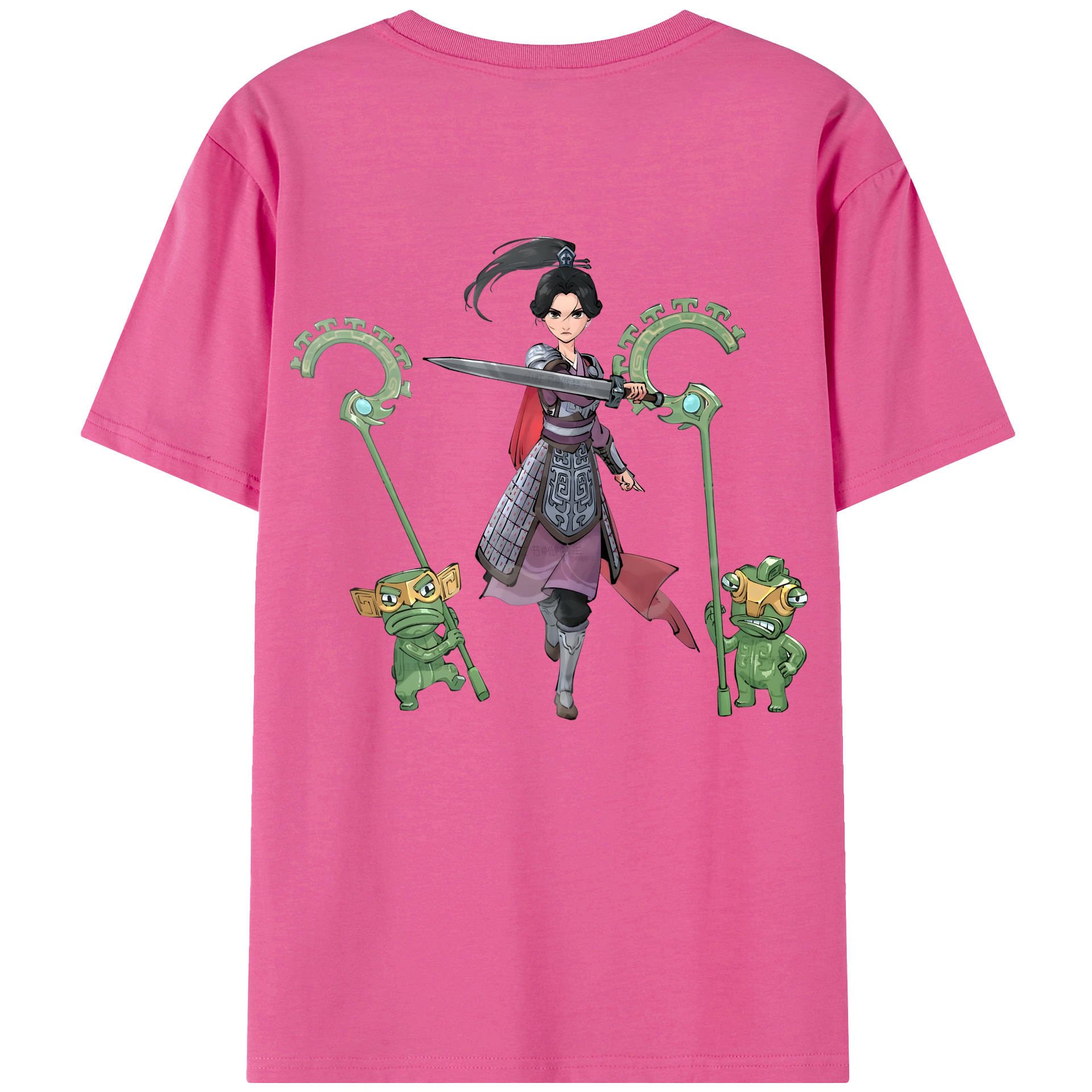 （画像用） Ne Zha 2 ナタ 魔童の大暴れ レディース半袖Tシャツ(バックプリント)