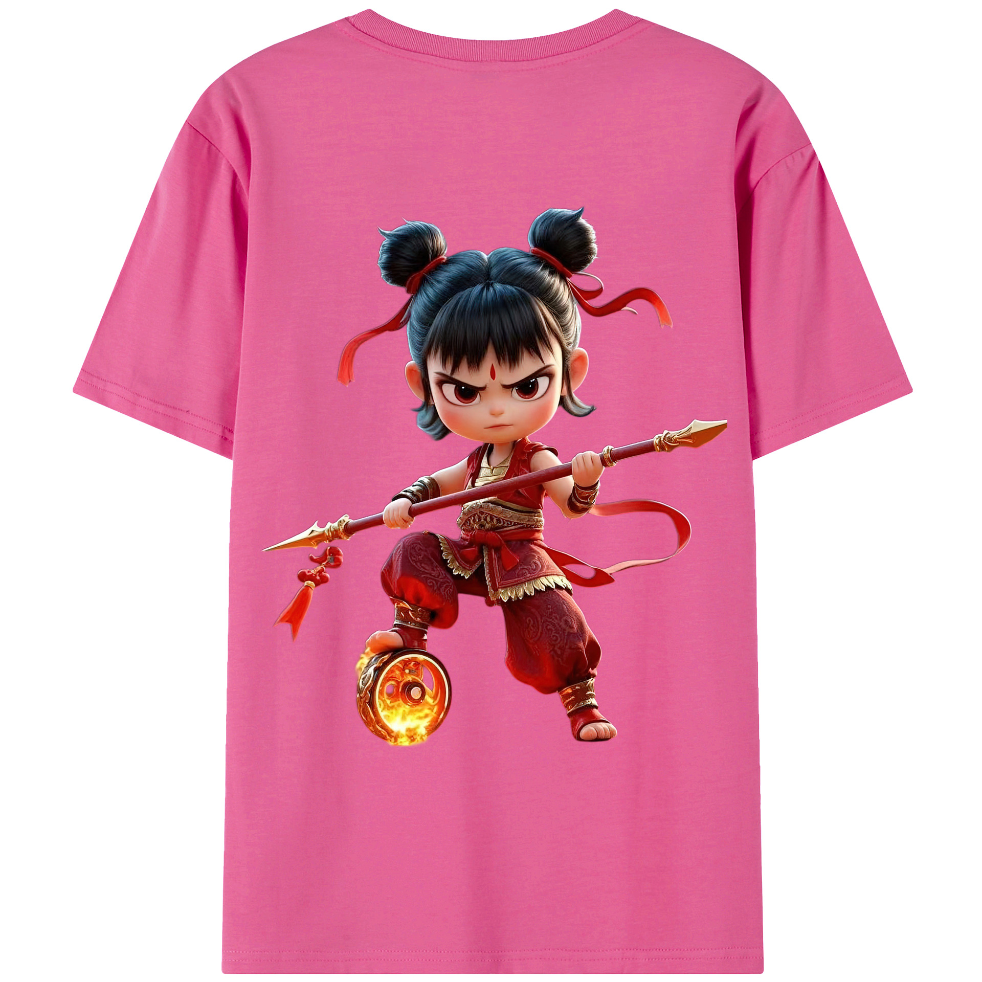 （画像用） Ne Zha 2 ナタ 魔童の大暴れ レディース半袖Tシャツ(バックプリント)