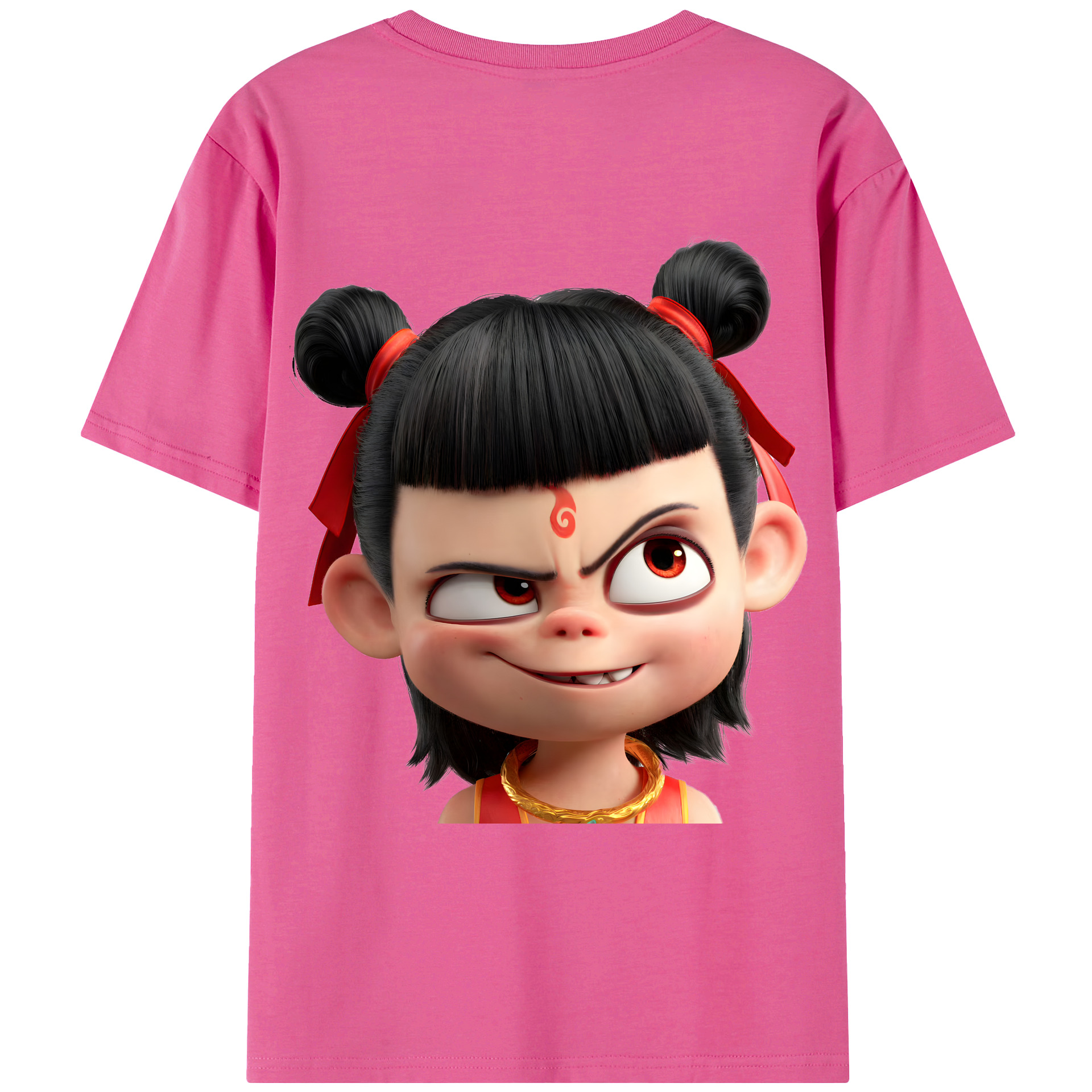 （画像用） Ne Zha 2 ナタ 魔童の大暴れ レディース半袖Tシャツ(バックプリント)
